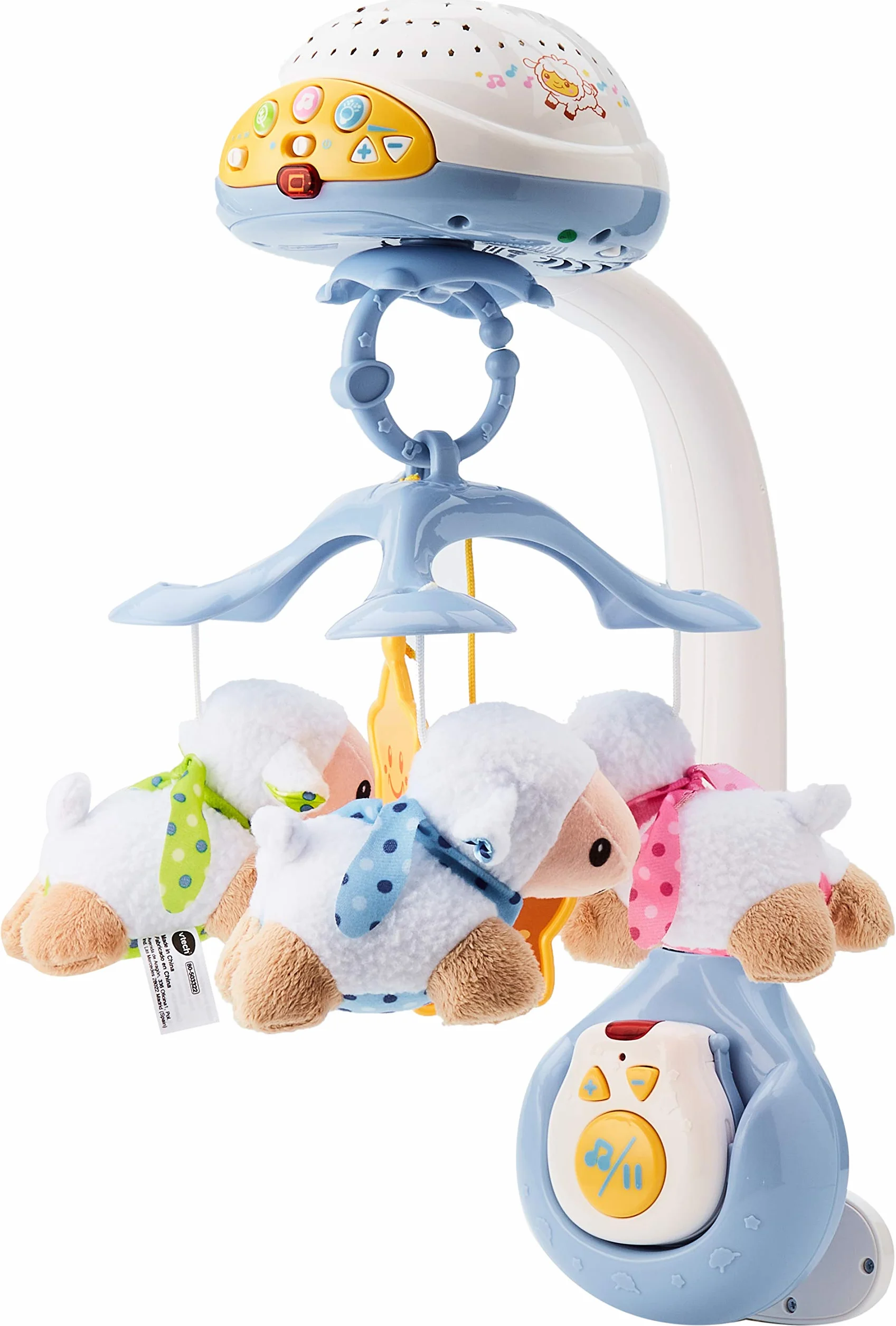 VTech Baby Móvil Proyector Cuenta Ovejitas, Juguete de Cuna, 70+ Nanas, Canciones, Sonidos y Frases, Mando a Distancia, Multicolor, 0-24 meses