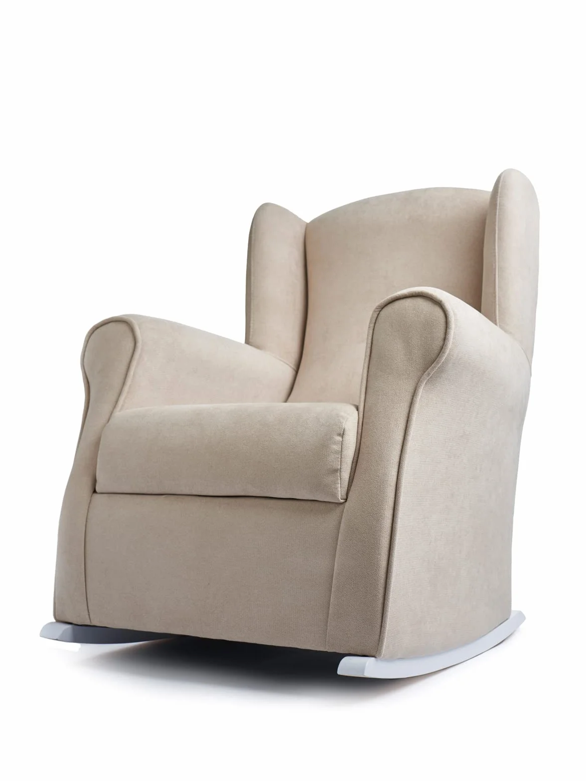 Sillón Lactancia Roma Butaca Balancín 100x74x77 cm Tela Antimanchas Beige Blanco