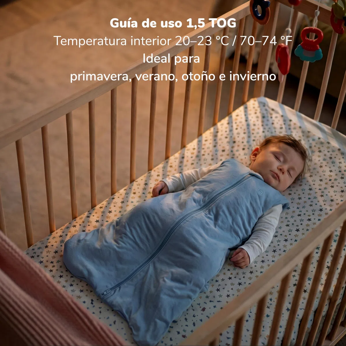 momcozy Saco de Dormir bebé 1.5 TOG de bambú, diseño Saludable para la Cadera (IHDI), Cremallera Doble para Cambio fácil, Ajuste SnapFit, Suave y Transpirable, 0–24 Meses