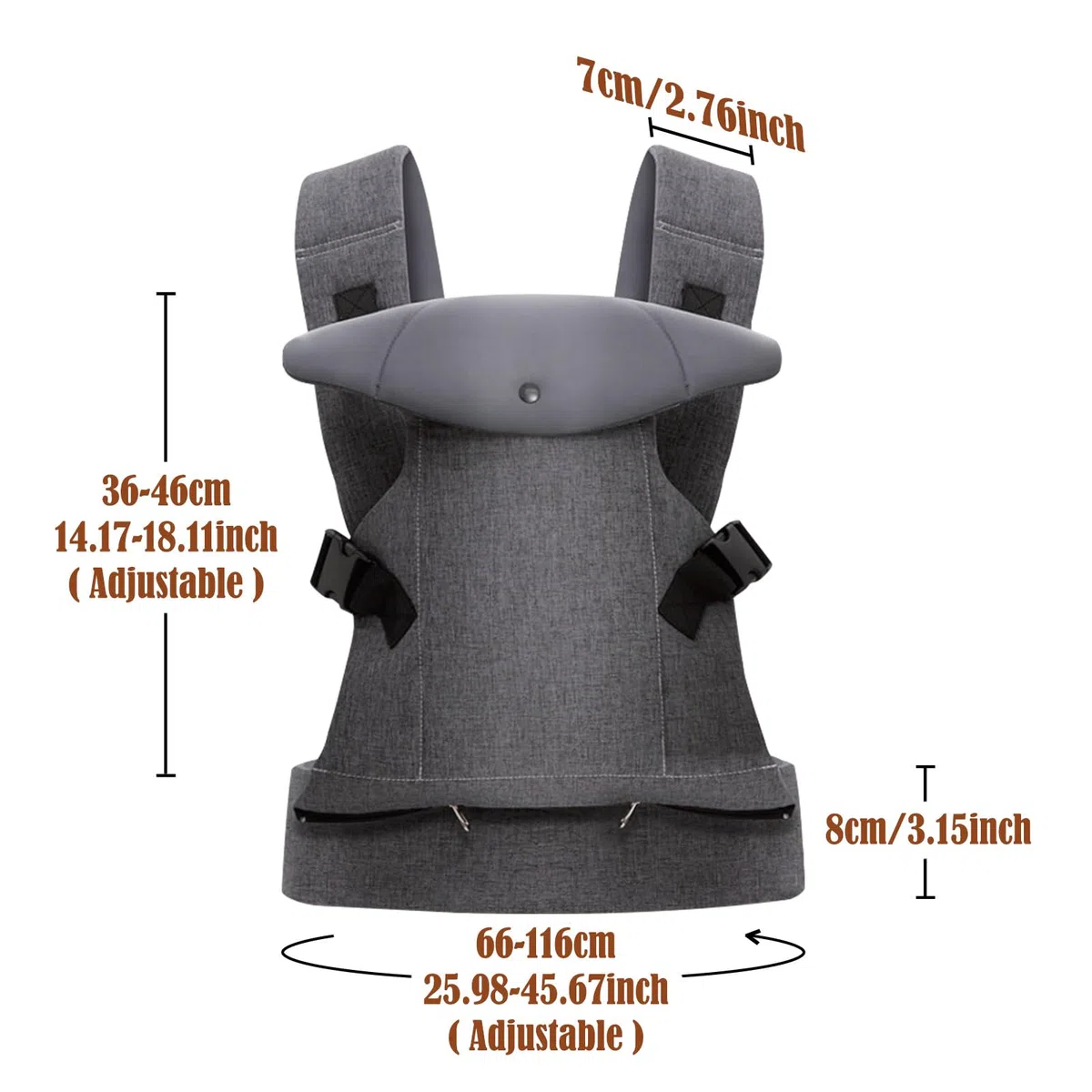 IULONEE Mochila Portabebés para Bebe porteo Tirantes para bebés Delantera y trasera Ergonómicas Baby Carrier Wrap para Niños de 3-36 Meses(3-15kg) Gris