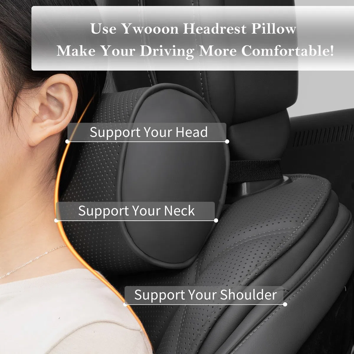 2 Pcs Cojin Reposacabezas Coche, Reposacabezas Coche Pillow Memory Foam Almohada Cervical para Coche, Ajustables para el Reposacabezas del Asiento del Coche