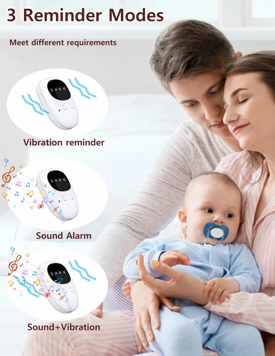 Alarma de Enuresis Inalámbrica para Niños y Niñas, Recargable USB-C, 3 Modos de Alerta, Diseño Compacto para Entrenamiento de Orinal Nocturno