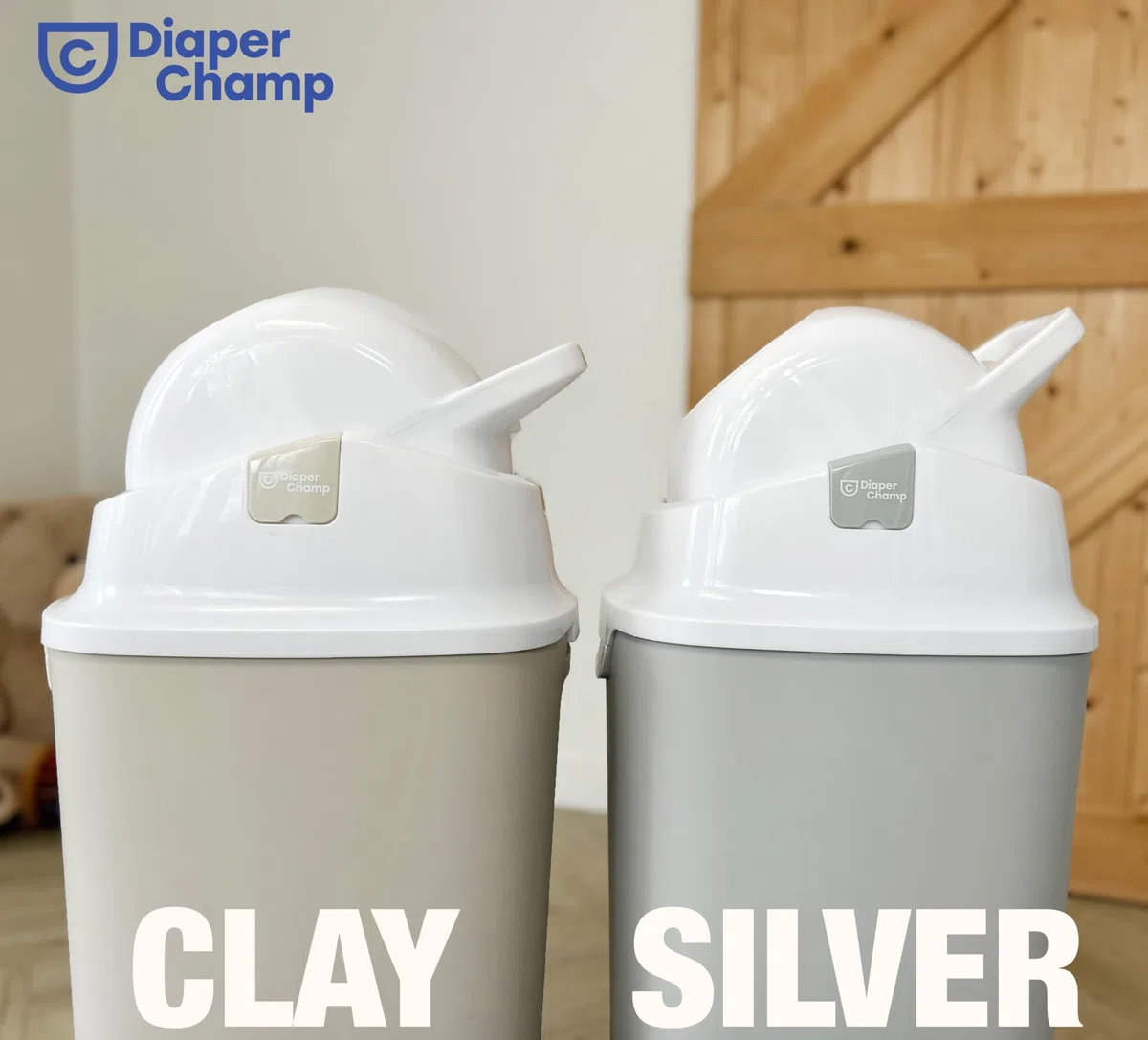 DiaperChamp ONE, Contenedor de pañales sin olor, sin recambios, utiliza bolsas de basura normales. Calidad profesional., Color Gris