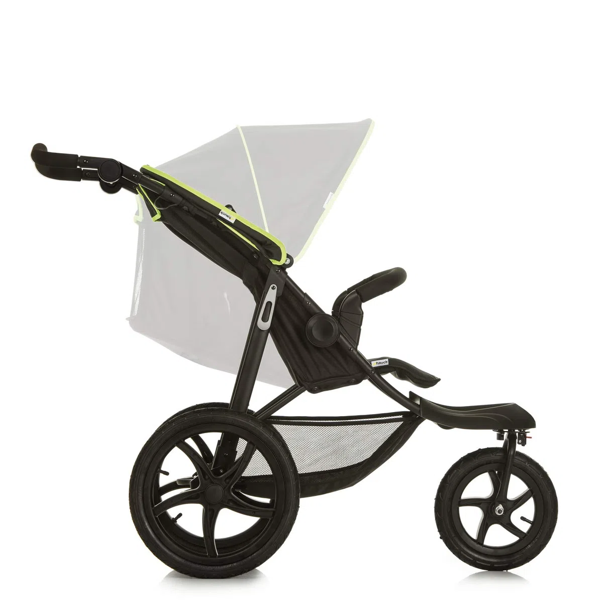 hauck Runner Carrito Bebé desde el Nacimiento - Silla de Paseo Ligera hasta 22 kilos - Carrito 3 Ruedas Neumáticas - Plegado Compacto - Suspensión - Negro/Neón