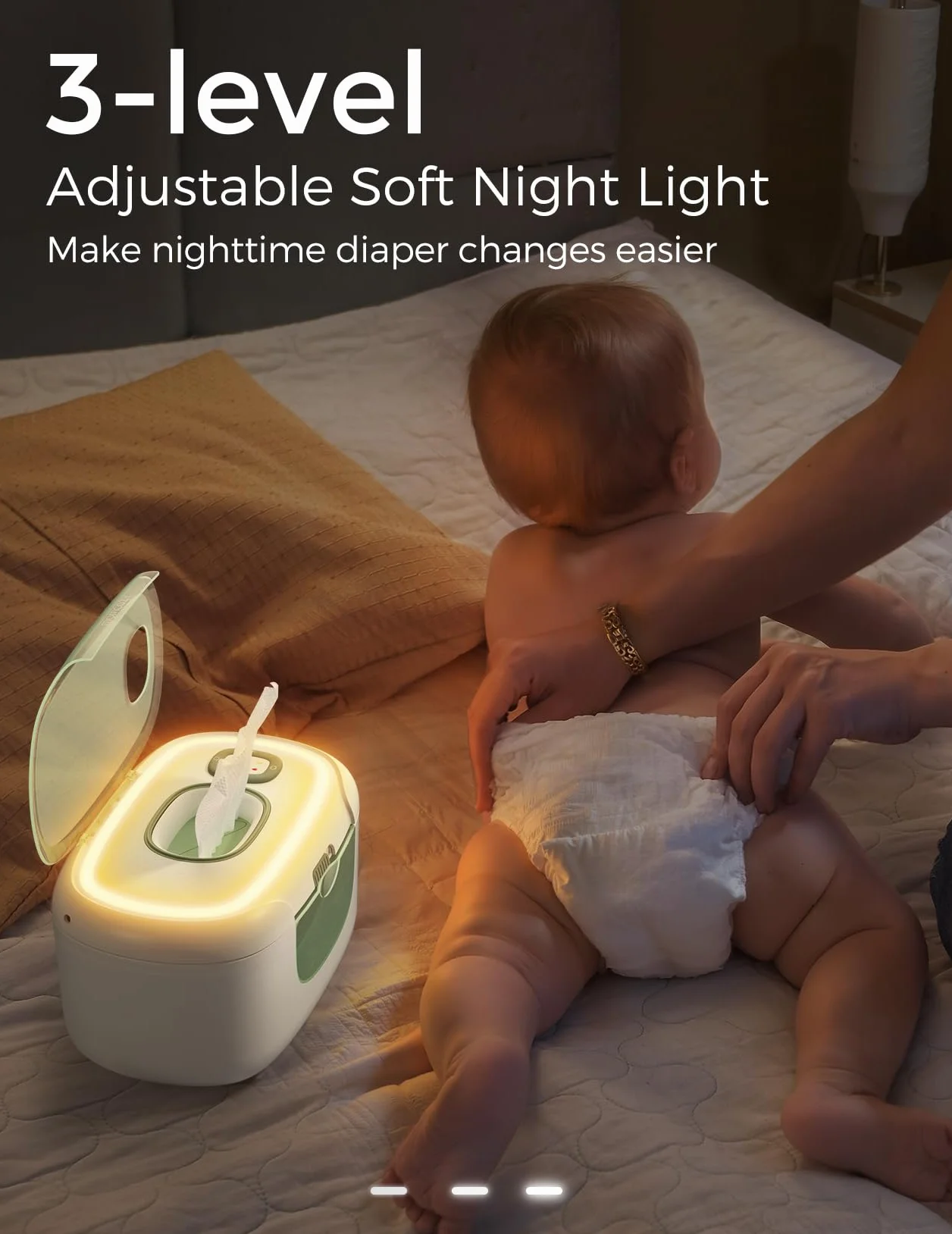 Momcozy Calentador de toallitas para bebé, dispensador de toallitas de mayor capacidad, calentamiento rápido de 10 minutos con 4 modos de temperatura, innovador diseño de resorte, silicona y sellos