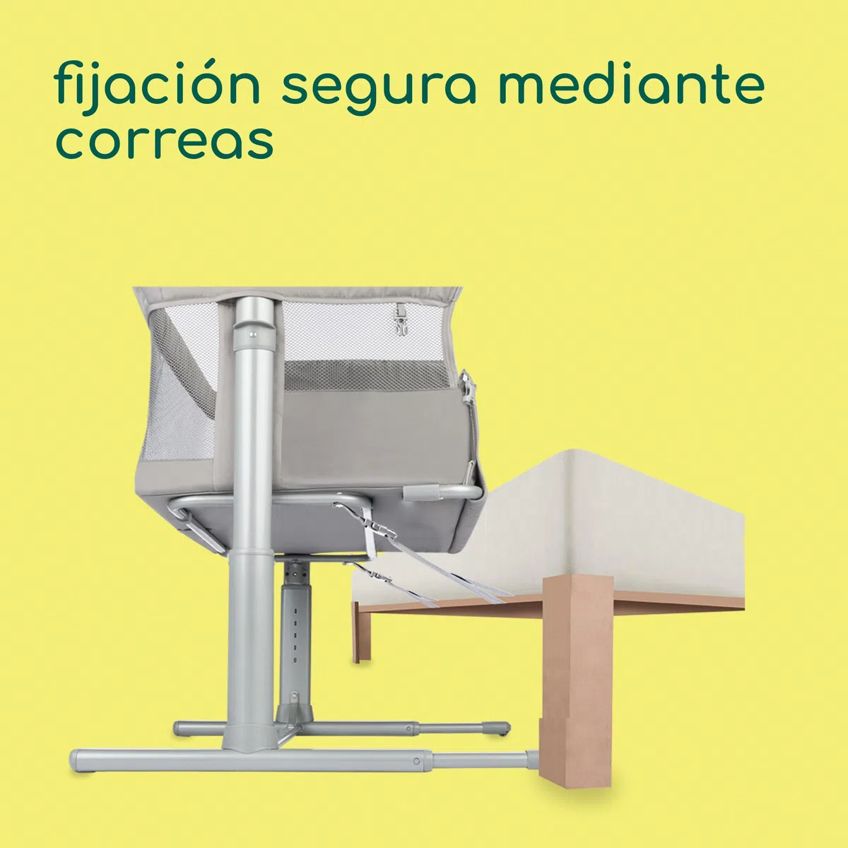 Bebeconfort Zina Colecho Bebé y Cuna Independiente Desde el Nacimiento hasta los 6 Meses (de 0 a 9 kg), Cuna Bebé Plegable, 5 Posiciones de Altura Ajustables, Colchón Reclinable, Mineral Grey
