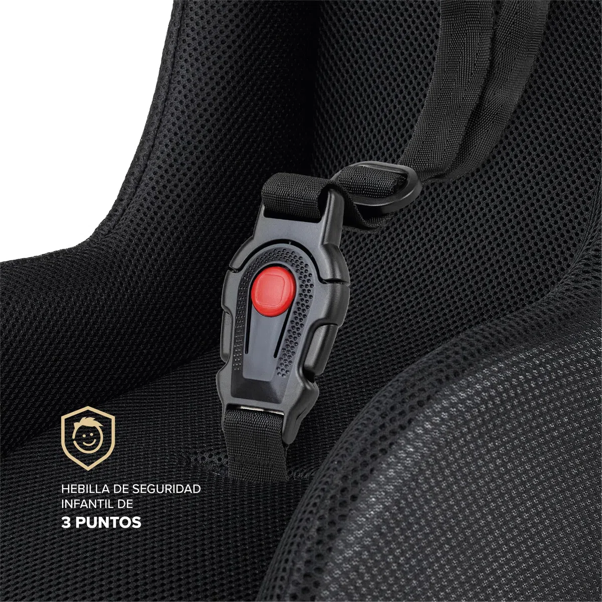 POLISPORT 8015000020 - Mini Pelican Todo Clima Reductor Asiento Bebé con Arnés 3 Puntos para Remolque, Cochecito y Bicicleta Cargo – Transpirable, Seguro y Compatible de 7 a 18 Meses, Negro