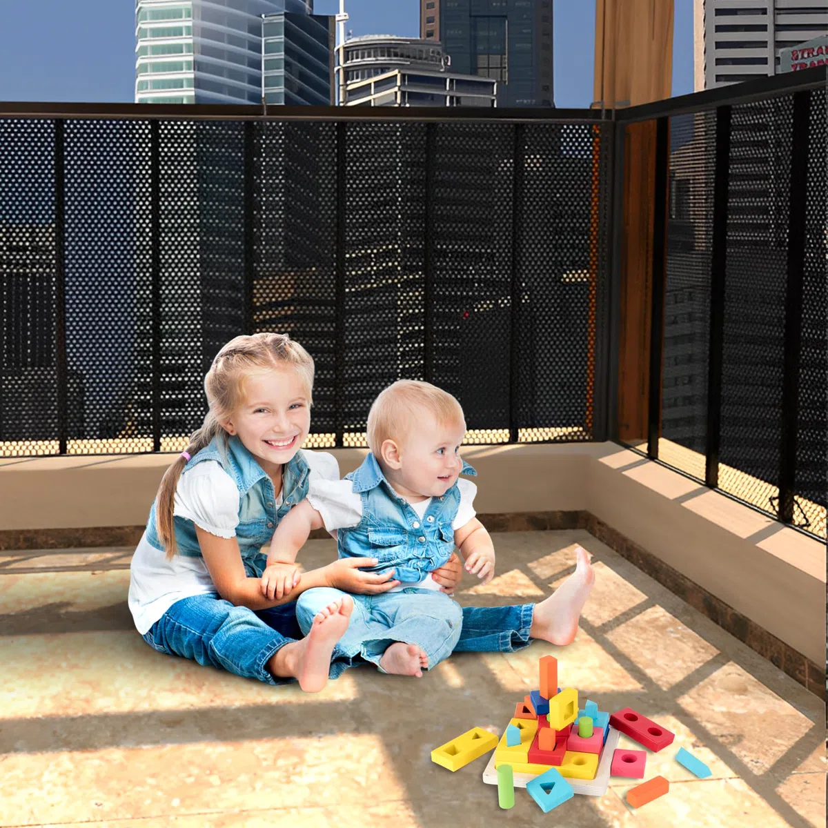 6 Metros Red de seguridad infantil, Red de Protección Contra Caídas para Escaleras, Barandillas de Balcones y Vallas, Robusta y Ajustable para Niños, Mascotas, Juguetes, 6*0,9 Metros Negro, amo nenes