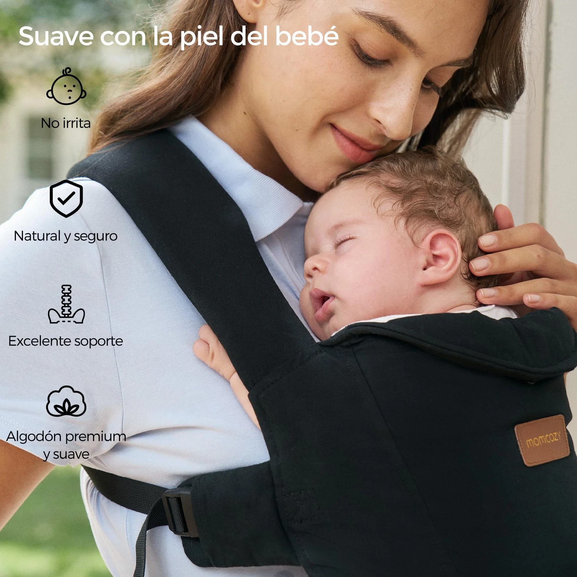 Momcozy Mochila Portabebé CB002 Ergonómica 3-11 kg Ligera con Soporte para Cuello