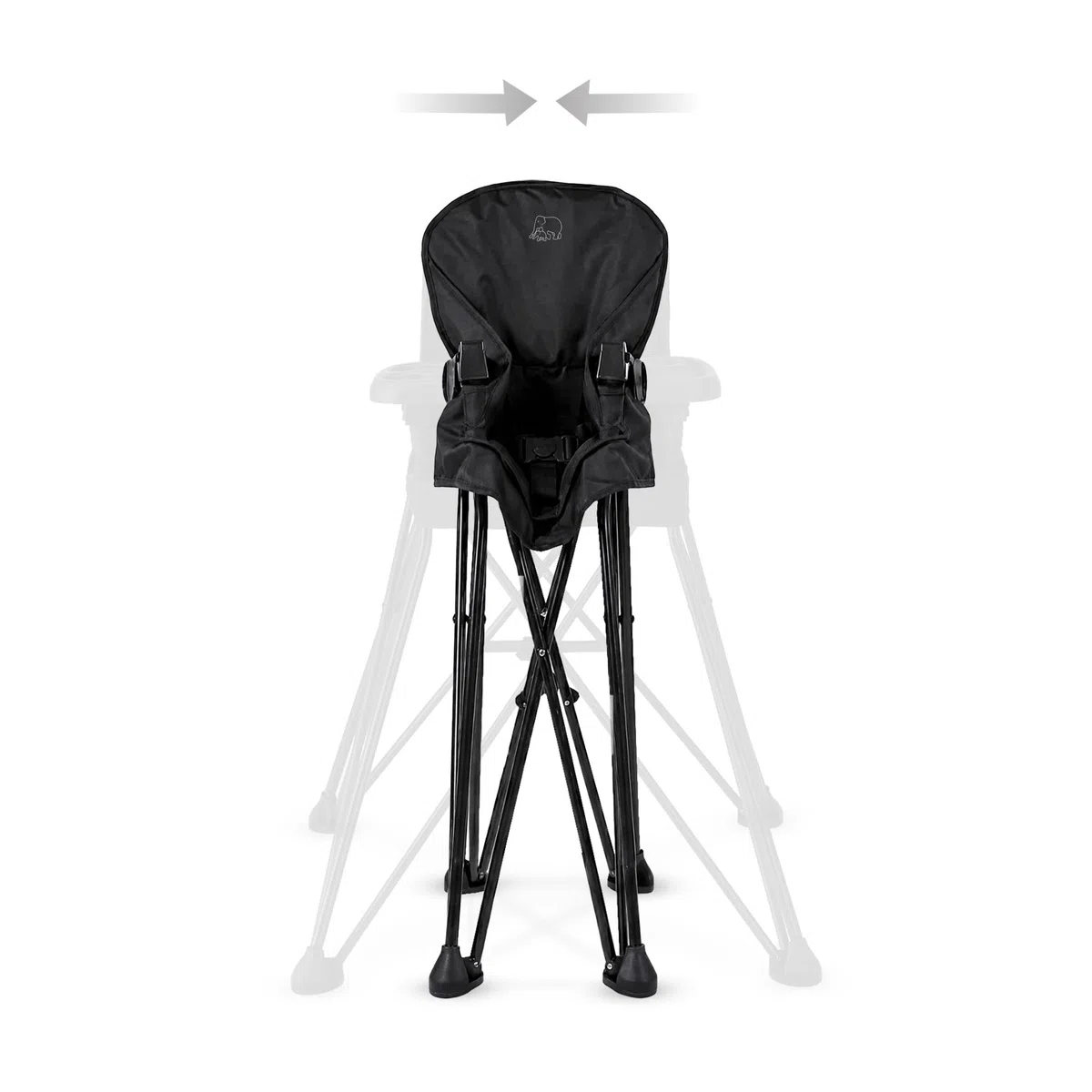 Deryan Pop 'N Sit Trona Plegable con Asiento Incluido, Ligera y Estable, con Bandeja, Lavable, Negro, para Bebés a partir de 6 Meses