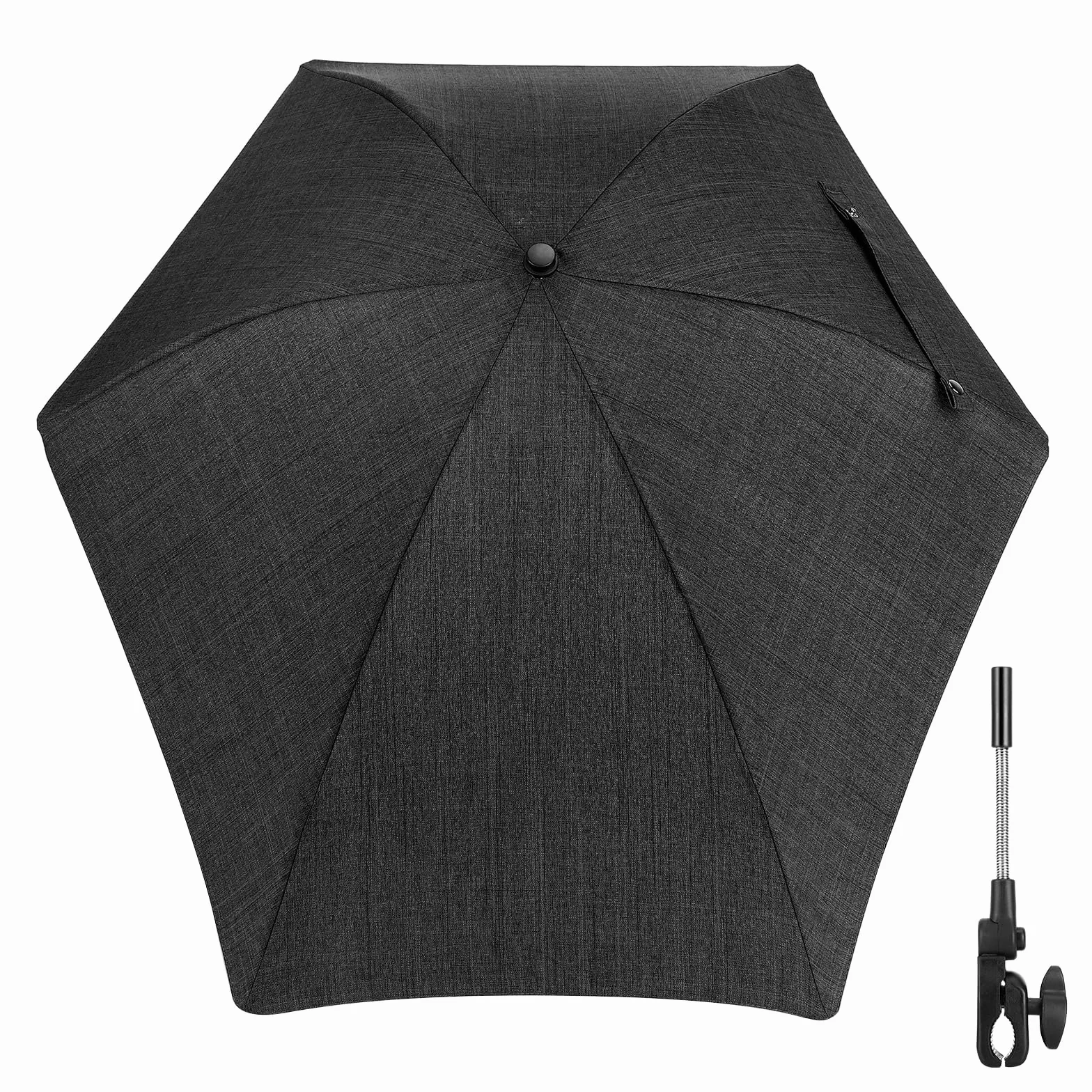 Sombrilla Universal Carrito de Bebé, Protección UV 50+, con Soporte para Tubos Redondos y Ovalados para Sombrilla Cochecito y Silla de Paseo Bebé,Doble Orificio de Sujeción,78cm Diámetro
