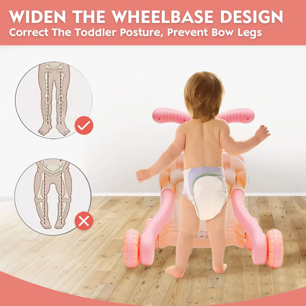 Andador Bebés, 3 en 1 Caminador Bebe de juguetes Montessori, Ruedas con velocidad regulable, Tablero de Juego Extraíble, Juguetes Educativos de 6 Meses en Adelante