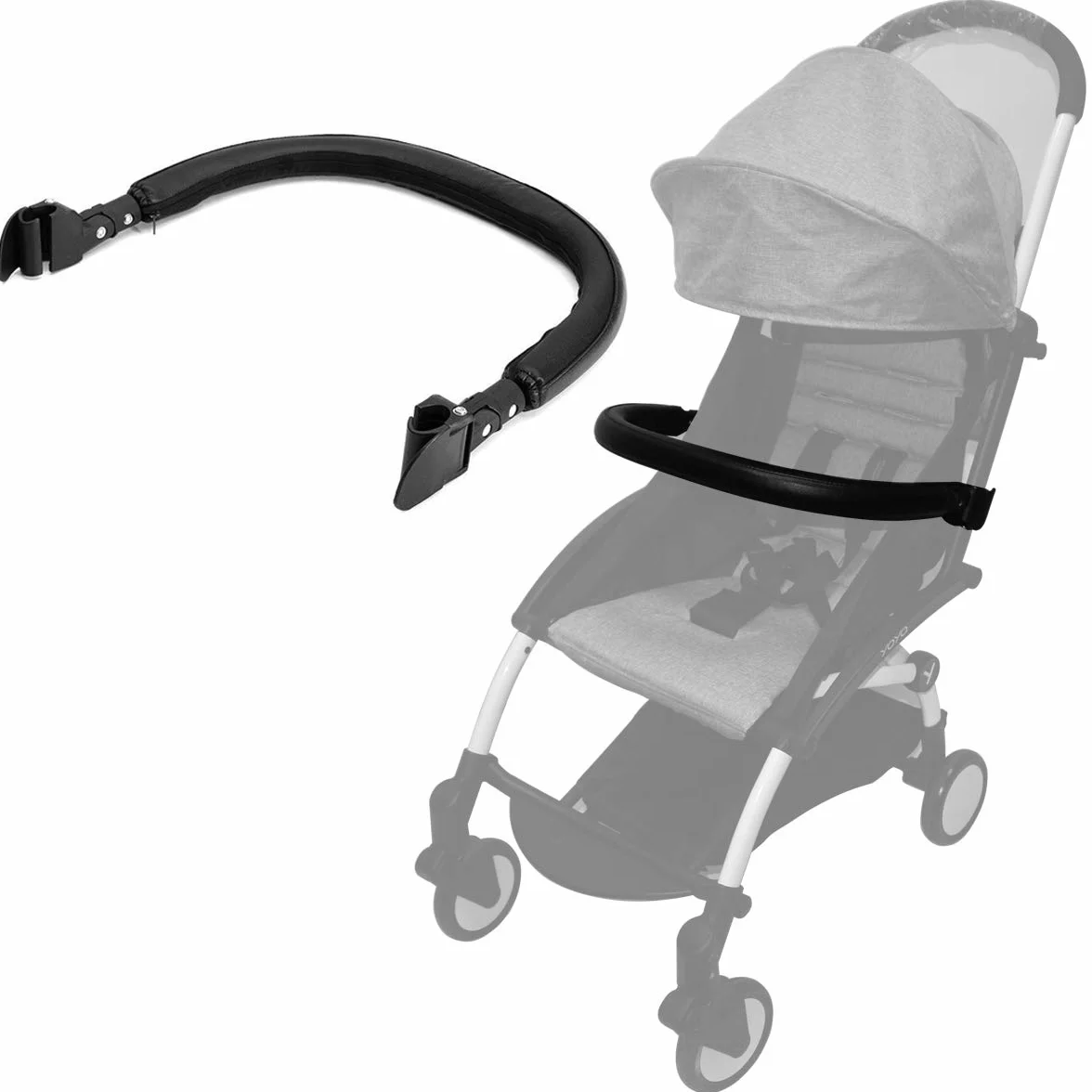 Barra de seguridad Compatible con babyzen Cochecito YOYO2 y YOYO serie, Cuero sintético