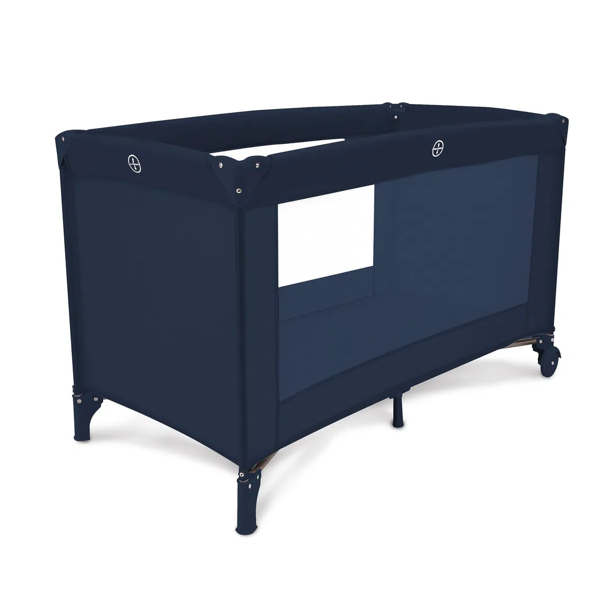 Asalvo BALEARES Cuna de Viaje, 0-3 Años (0-15 kg), Cuna de Viaje Ligera, Colchón, (71x126 cm), Bolsa de Transporte, Plegado Ultrarrápido Tipo Paraguas, Azul Marino
