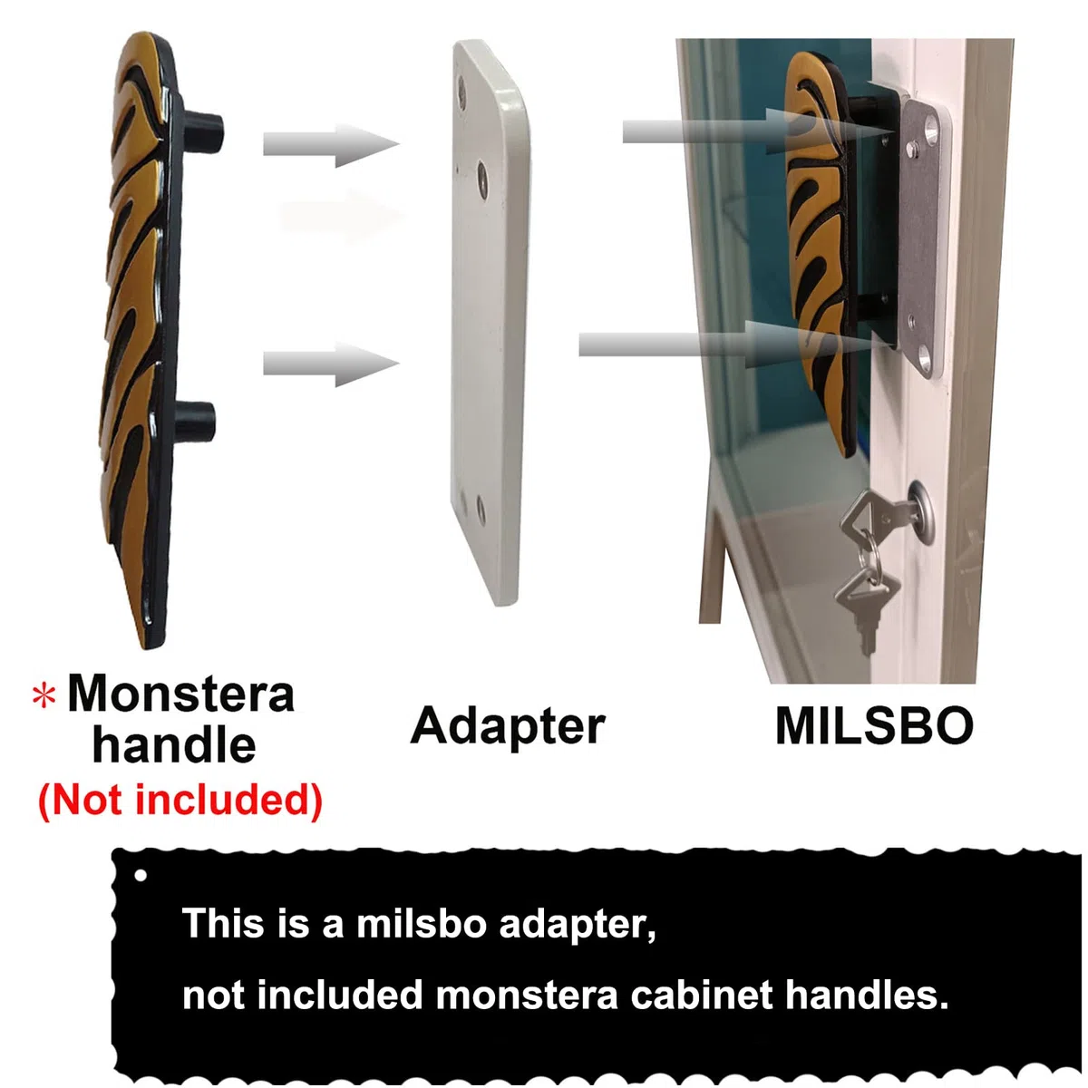 PIAOLGYI Juego de 2 adaptadores de manija de gabinete blancos para gabinete IKEA Milsbo, juego de adaptadores con asas de aluminio
