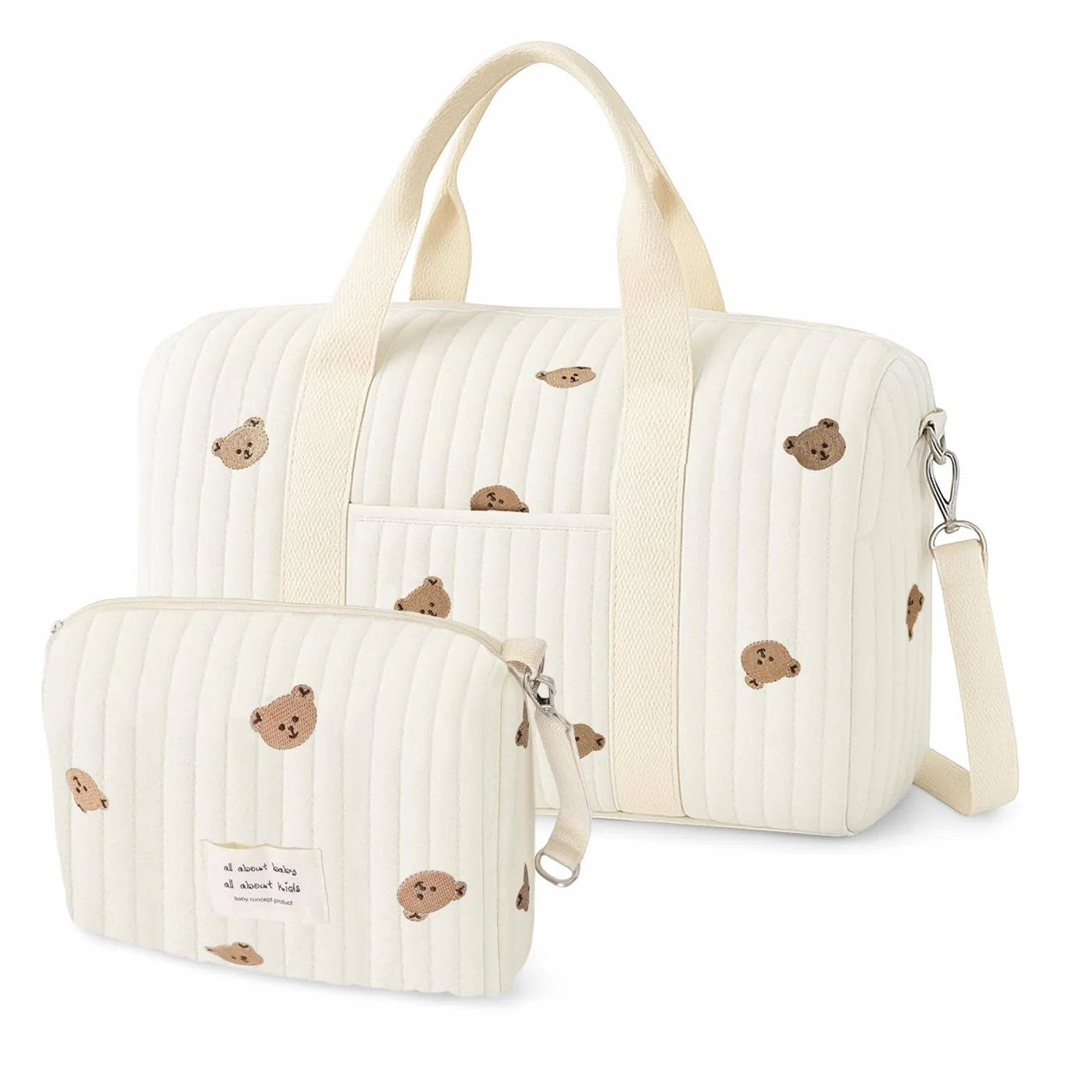 Bolso Cambiador Bolso para Clínica Bolso para el Nacimiento Grande, Bolso Cambiador para Cochecito para Mamá, Bolso para Hospital de Mamá de Algodón con Bordado, para el Nacimiento en el