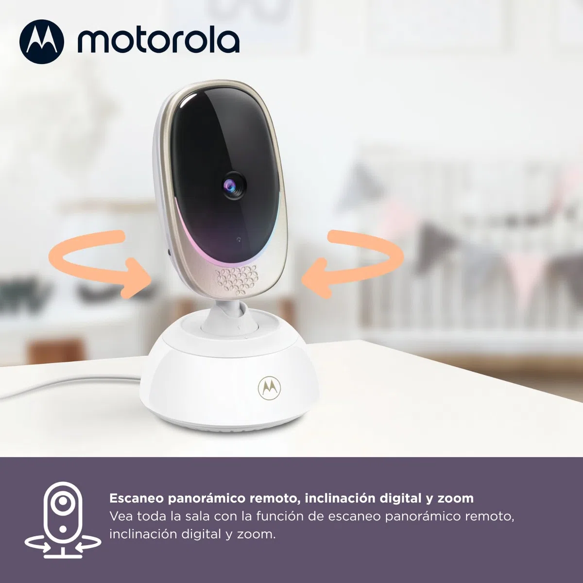 Motorola Nursery VM85 Connect Vigilabebés con Cámara – WiFi y App Móvil, Pantalla 5”, Visión Nocturna, Giro/Inclinación, Comunicación Bidireccional, Canciones de Cuna