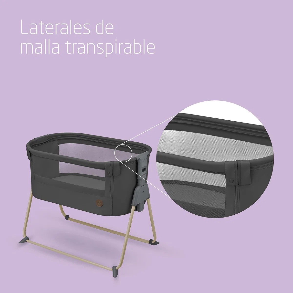 Maxi-Cosi Tori 2en1 Cuna colecho, Cuna junto a la cama 2en1 Plegado ultracompacto, Ligera 5 posiciones de altura Colecho portátil con malla transpirable, 0 a 6 meses aprox., 0 a 9 kg Beyond Graphite