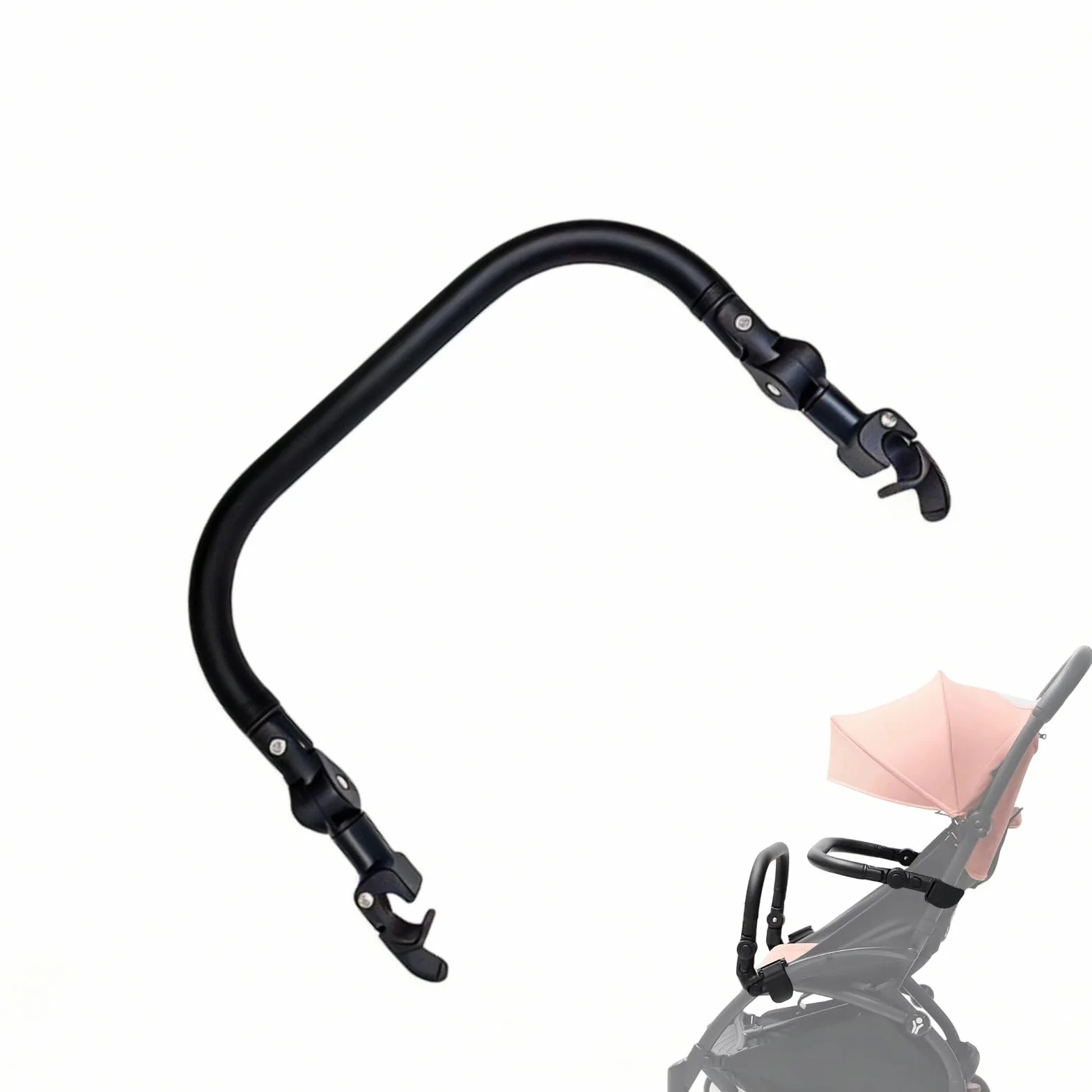 Barra de protección para cochecito, 2 en 1, parachoques de cochecito, se puede utilizar como asa media o delantera, barra transversal compatible con Babyzen YoYo 2 y Yoyo+, PU + hierro