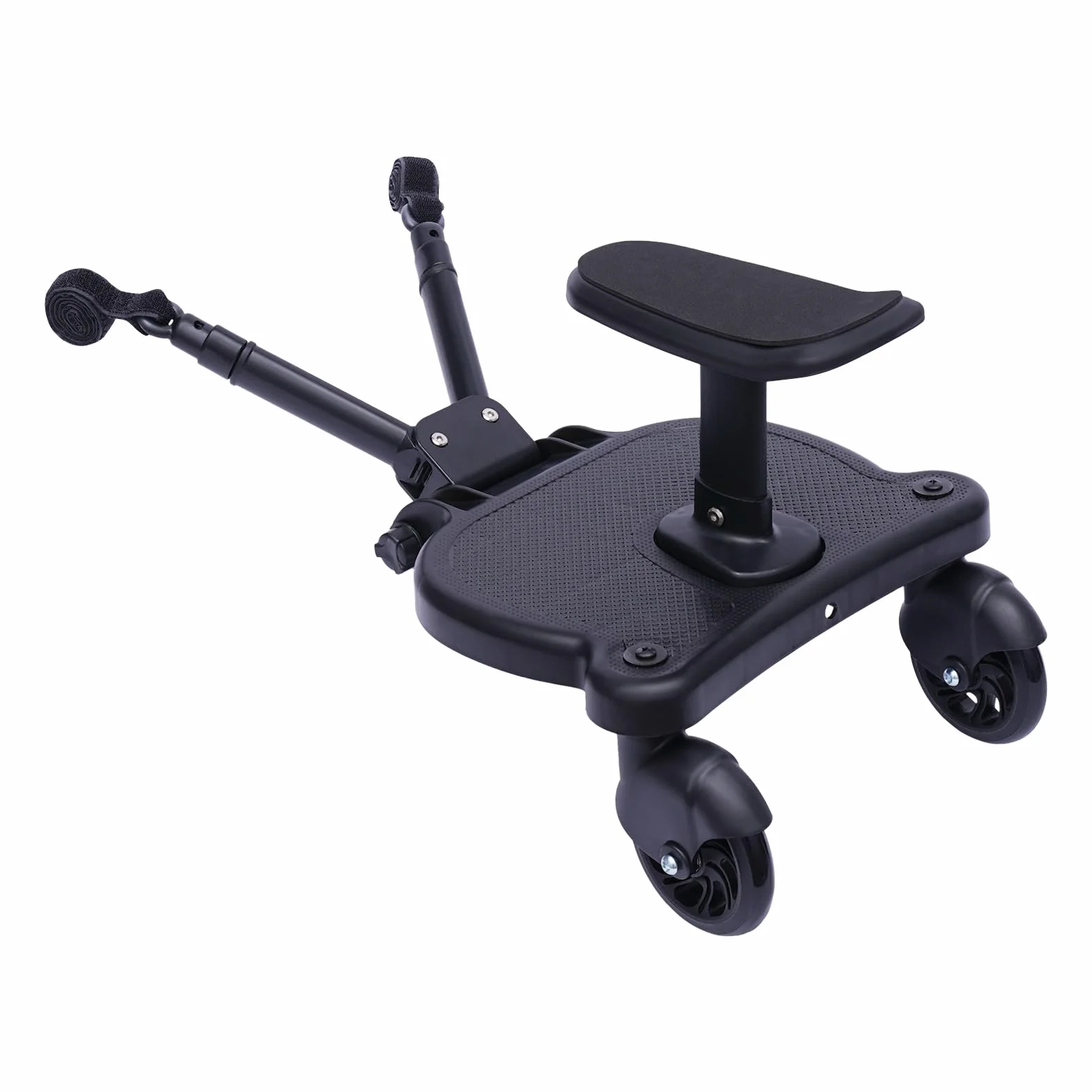 Universal Buggy Board estribo auxiliar pedal adaptador remolque asiento tabla de pie con asiento para cochecito tabla de ruedas de hasta 25 kg negro