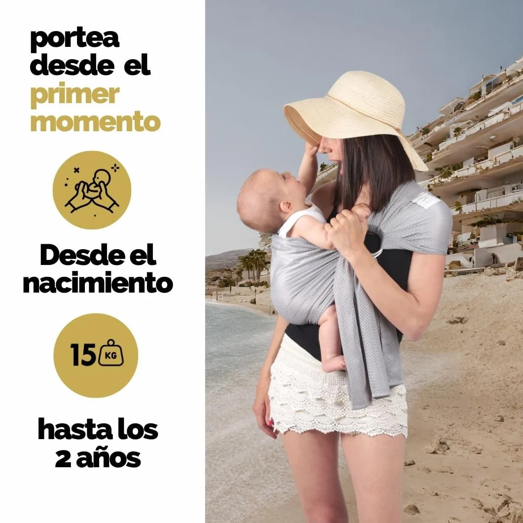 Amarsupiel Bandolera Portabebé de Agua Ergonómica Ajustable 0-36 meses OEKOTEX 15kg