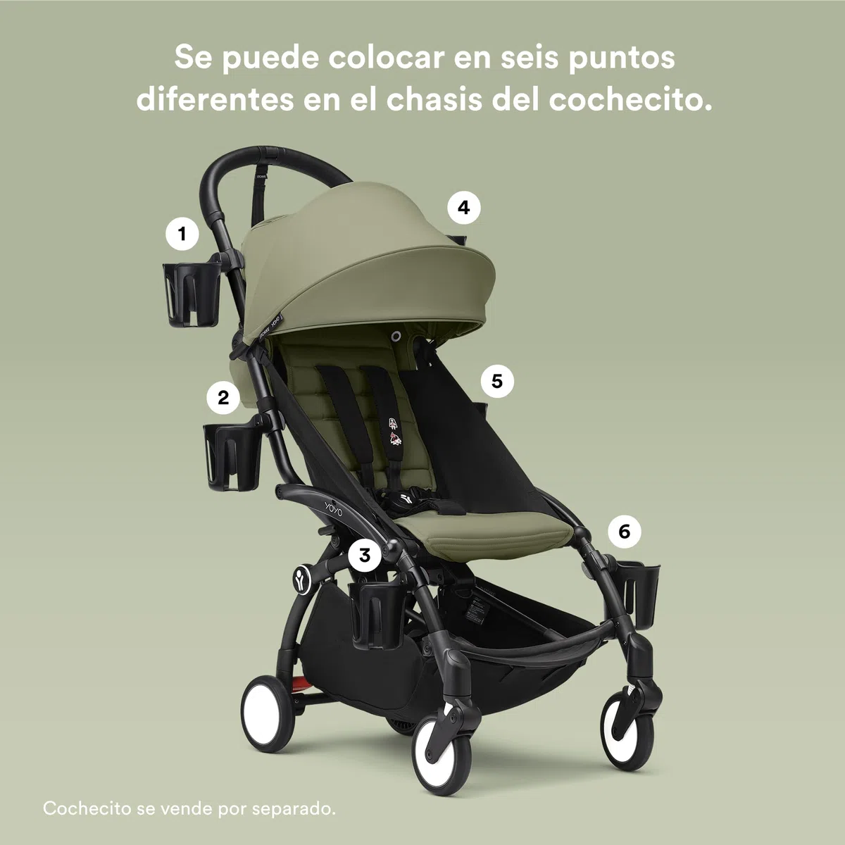 Portavasos para Stokke YOYO - Fácil de Colocar en Seis Puntos Diferentes del Cochecito YOYO