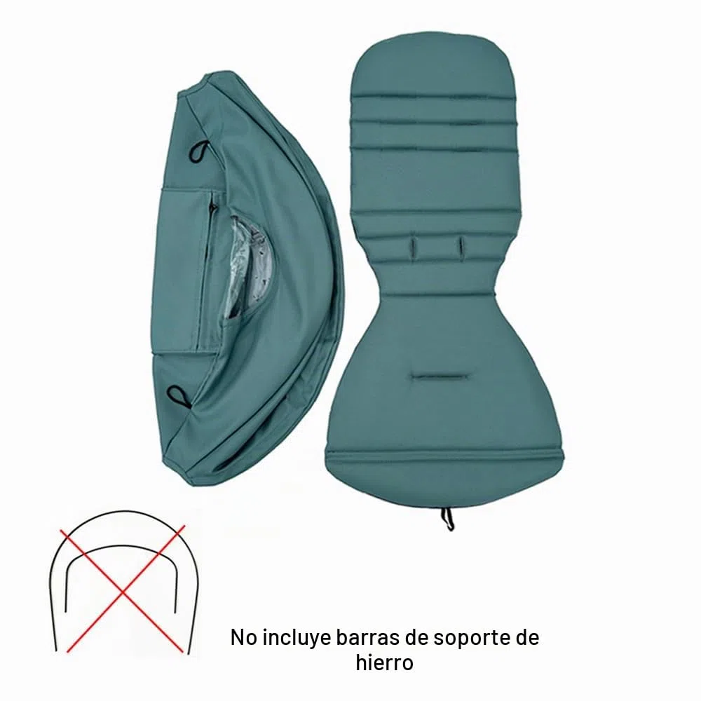 Toldo para cochecito y cojín de asiento compatible con Babyzen YOYO 2 y YOYO+, kit de repuesto de accesorios para cochecito, tela impermeable de doble capa (azul aguamarina)