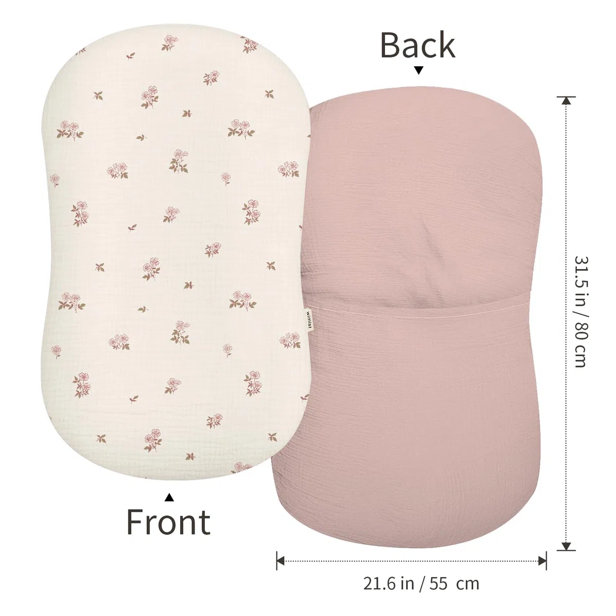 Juego de 2 fundas de muselina para tumbona de bebé, suave, transpirable, para recién nacidos, para niños y niñas