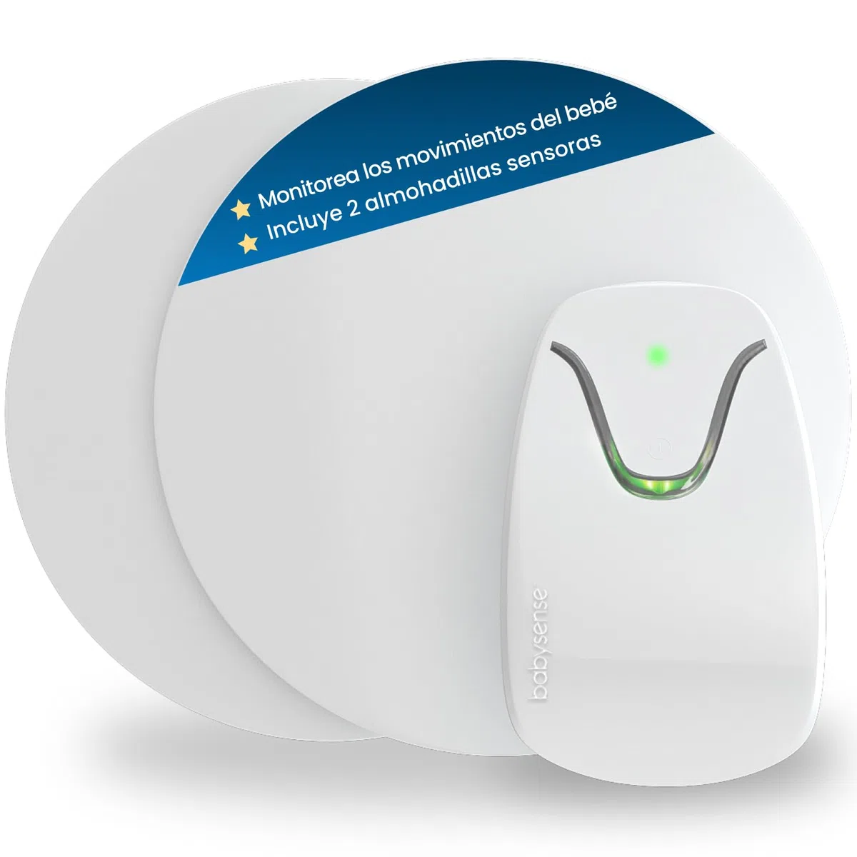 Babysense Monitor para Bebés con Alertas de Respiración en Tiempo Real, Notificaciones de Irregularidad, Certificación Médica Monitor sin Contacto, Cobertura Completa con 2 Sensores