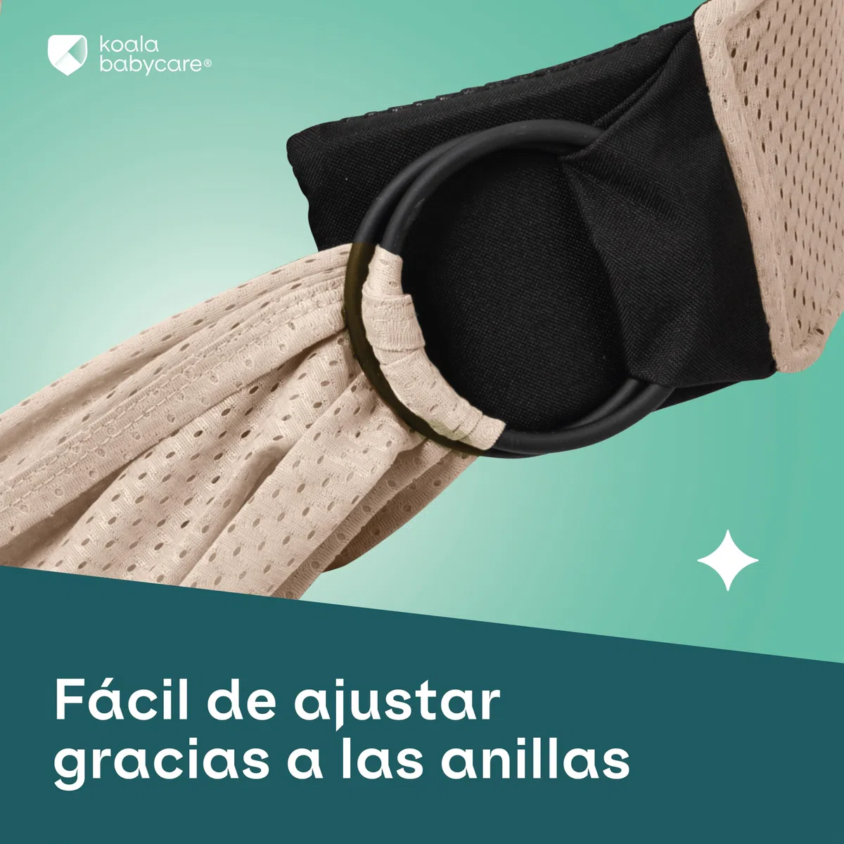 Koala Babycare Fular Portabebés Verano - Mochila Transpirable de Agua para Playa, Piscina, Ducha - Ligero, Ajustable hasta 9 kg - Secado Rápido y Compacto