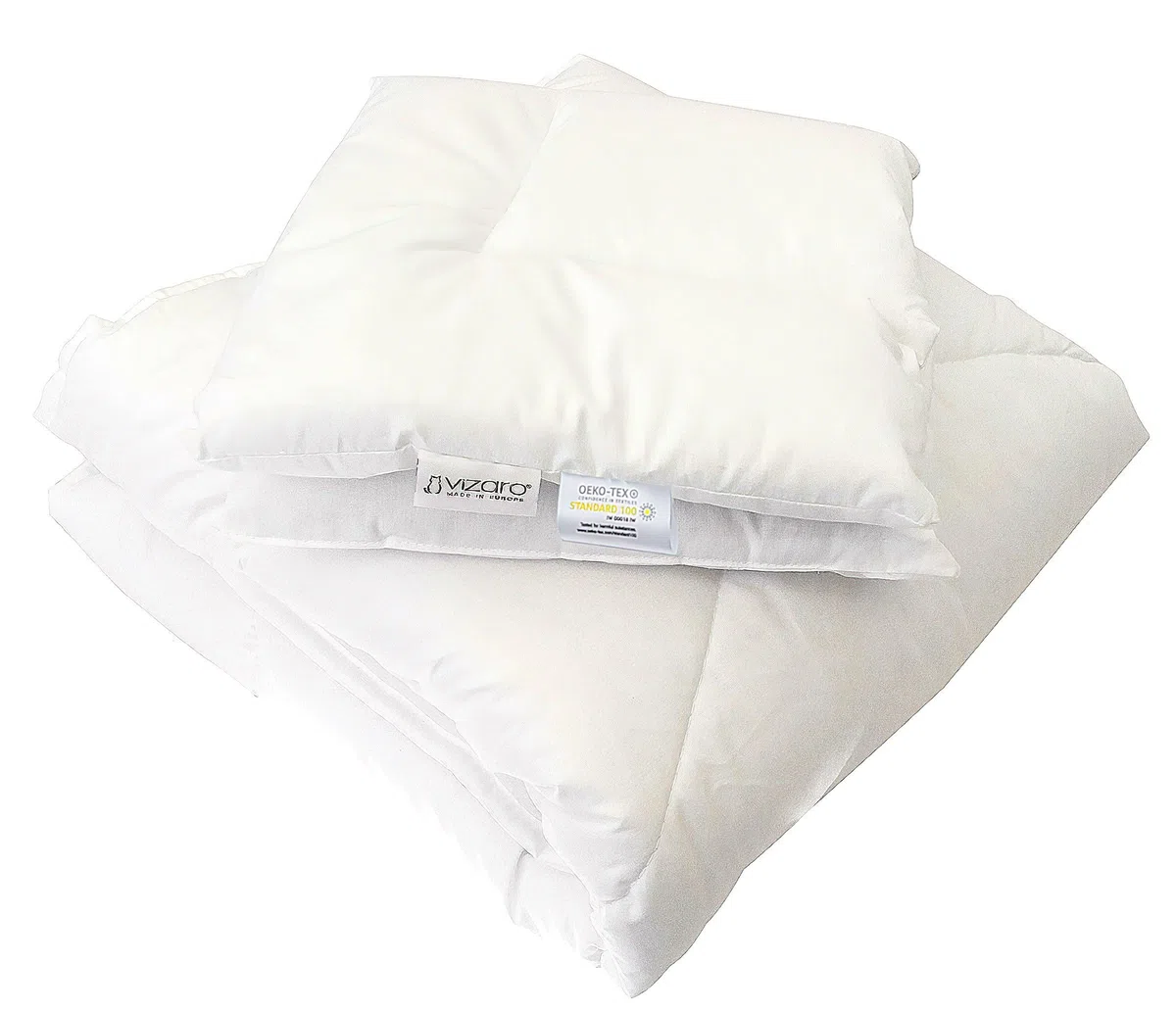 Vizaro - (Pack 2 Piezas Relleno Nórdico + Almohada - 100x135cm - 100% Algodón - Edredón 300g (9,5 TOG) para MaxiCuna - Invierno - Antialérgico, Antiácaros, Antimoho