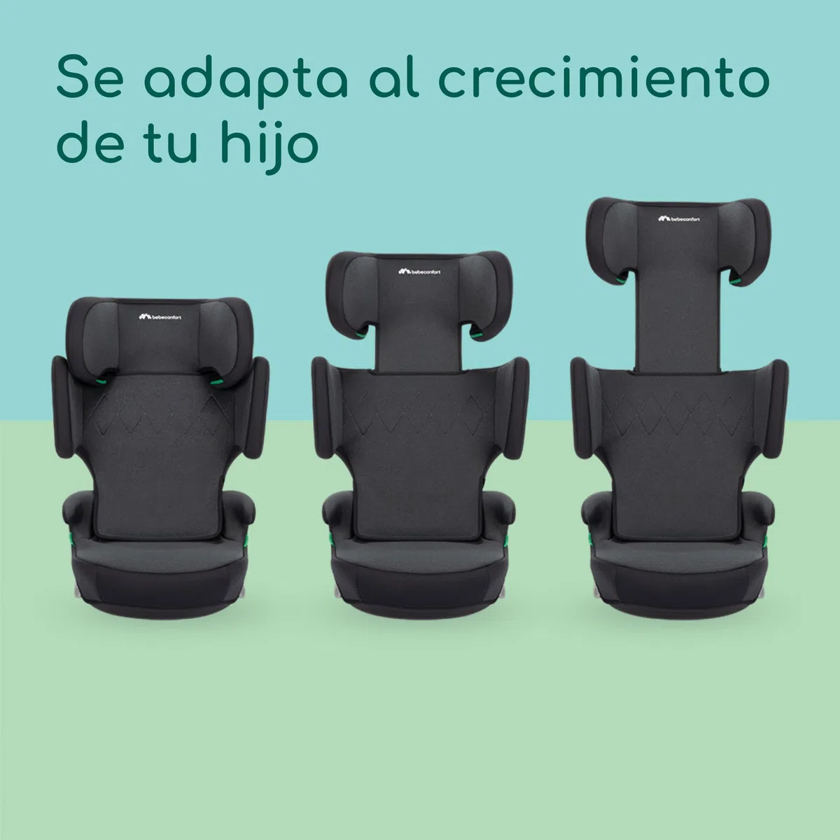 Bebeconfort RoadFix i-Size, Silla de Coche Elevador con Respaldo, 3,5-12 años (100-150 cm), Silla Coche ISOFIX, Silla de Coche Plegable, Ligera (4,4 kg), 14 Posiciones Reposacabezas, Tinted Black