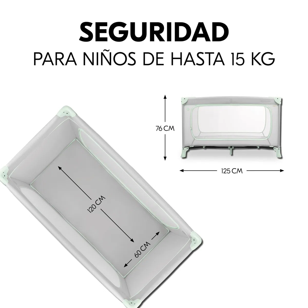 hauck Dream N Play Plus Cuna de Viaje Bebe - Plegado Compacto - Dusty Mint