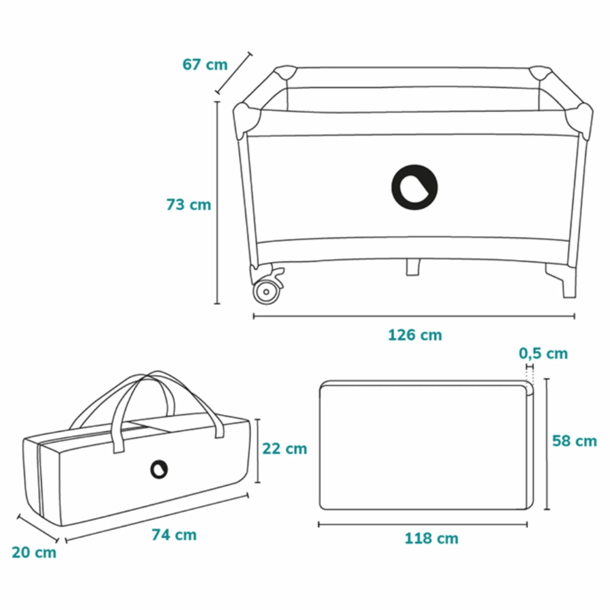 Lionelo Stefi Cuna de Viaje para Bebé Apertura Lateral 120x60 cm LockGuard Malla Transpirable