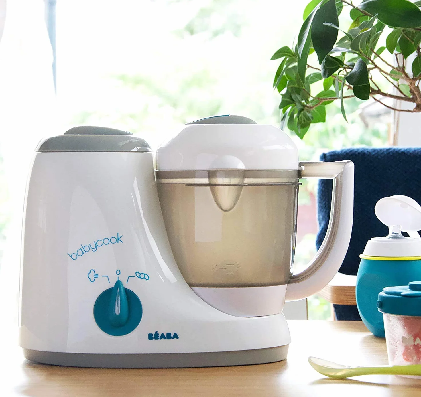 BÉABA Babycook Original, Robot de Cocina para Bebé 4 en 1, Mezcla, Calienta, Cocina al Vapor, Descongela, Comida Casera Rápida, 15 min, Accesorios incluidos