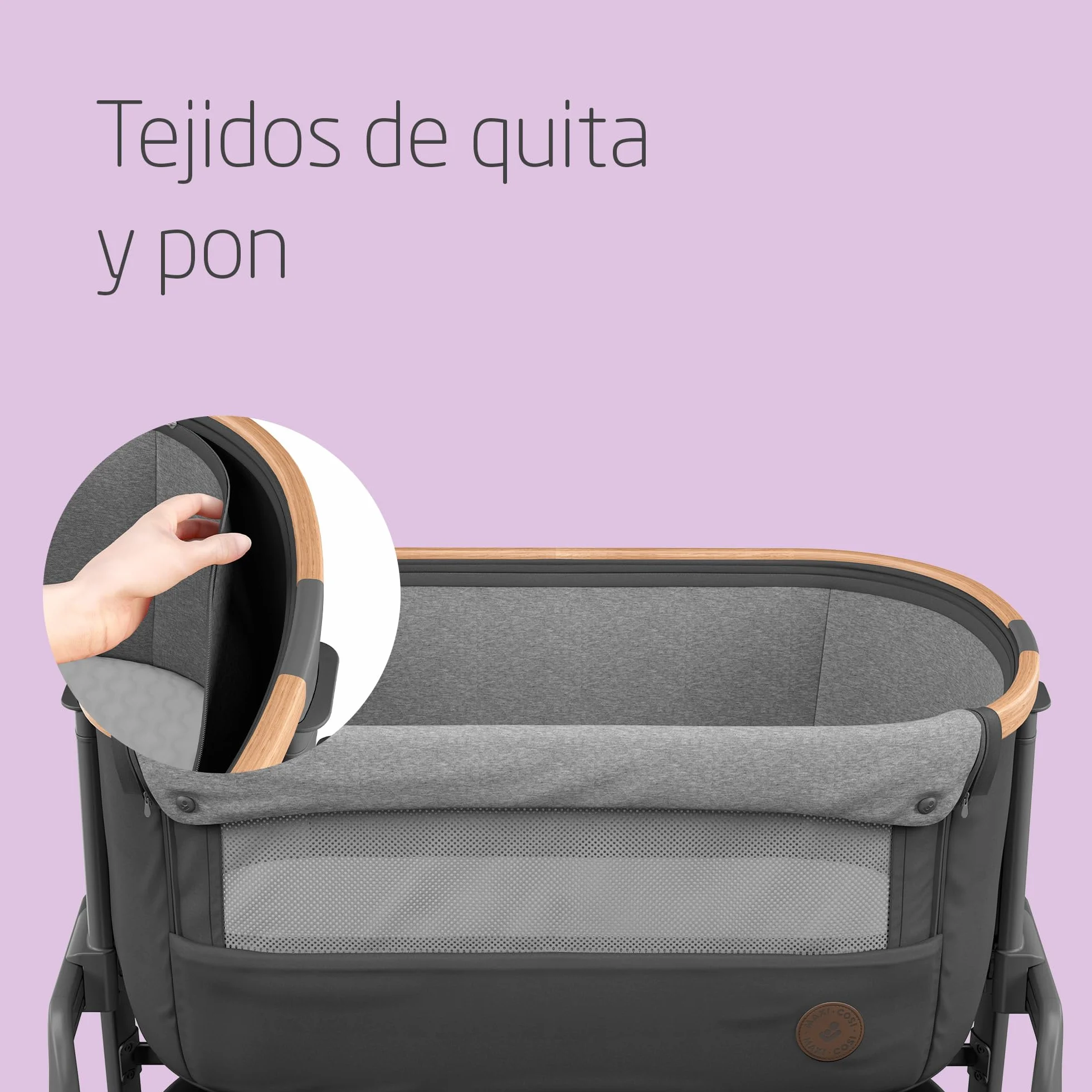 Maxi-Cosi Iora Cuna Colecho Bebe Co-Sleeper 0-6 meses 9 kg 4 Posiciones Inclinación 5 Altura Essential Graphite