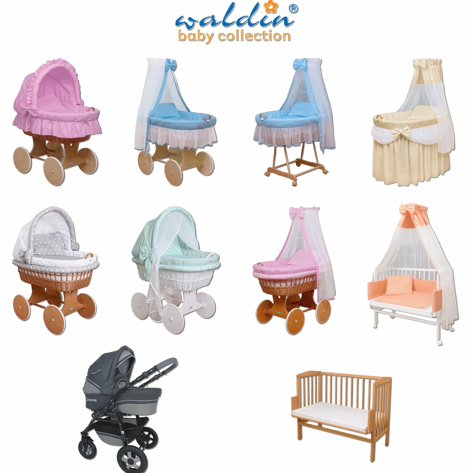 waldin Cuna Moisés, XXL, 6 Colores a Elegir, Azul/Blanco