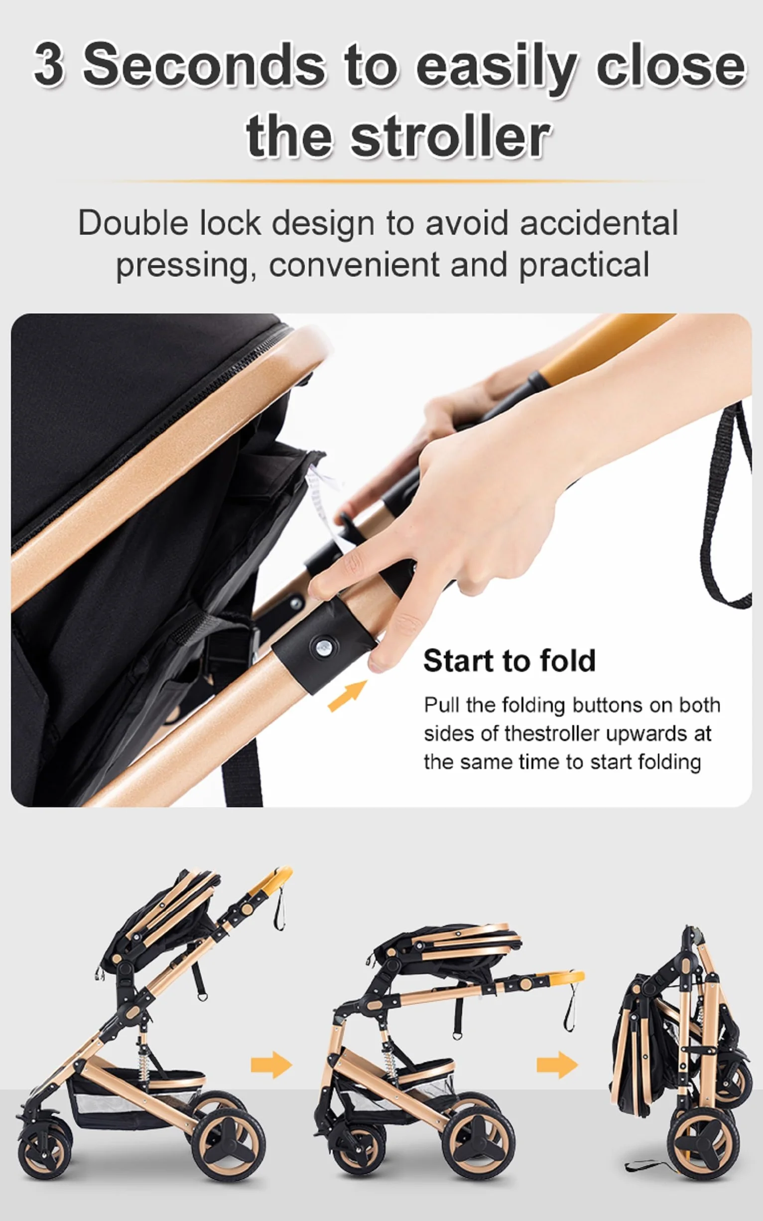GLOKID Carrito bebé 3 en 1, Carro, Carrito bebé 3 Piezas, Silla Paseo, Sistema de viaje, Plegable, neumáticos de caucho, Con accesorios, Góndola, Adaptateurs, 25 kg (530 kaki)…
