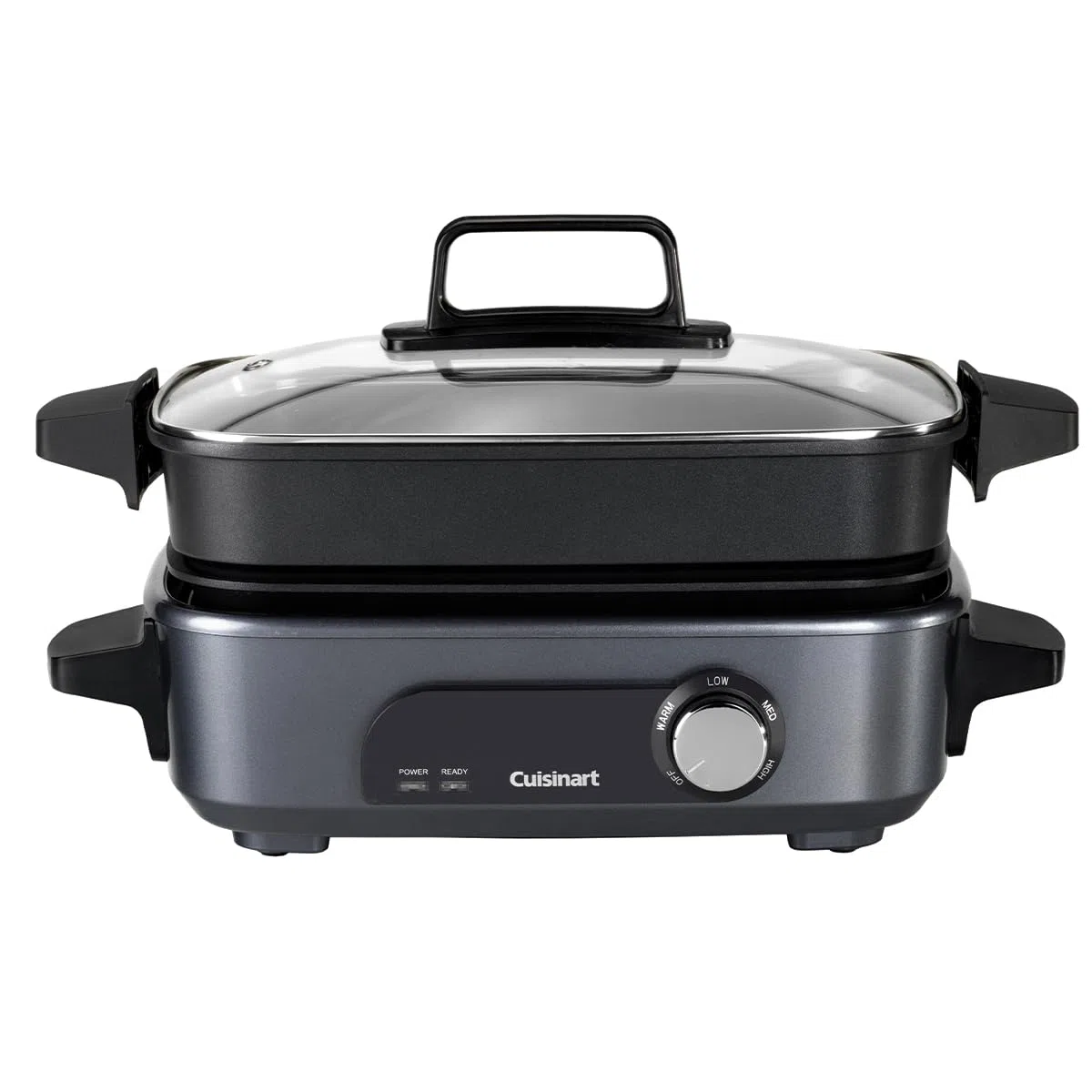 Cuisinart Robot de Cocina Multifunción 5 en 1 | Asar, dorar, cocer al vapor, cocinar y hervir a fuego lento | Antiadherente, placas y sartenes intercambiables | Apilable, fácil de guardar | Gris