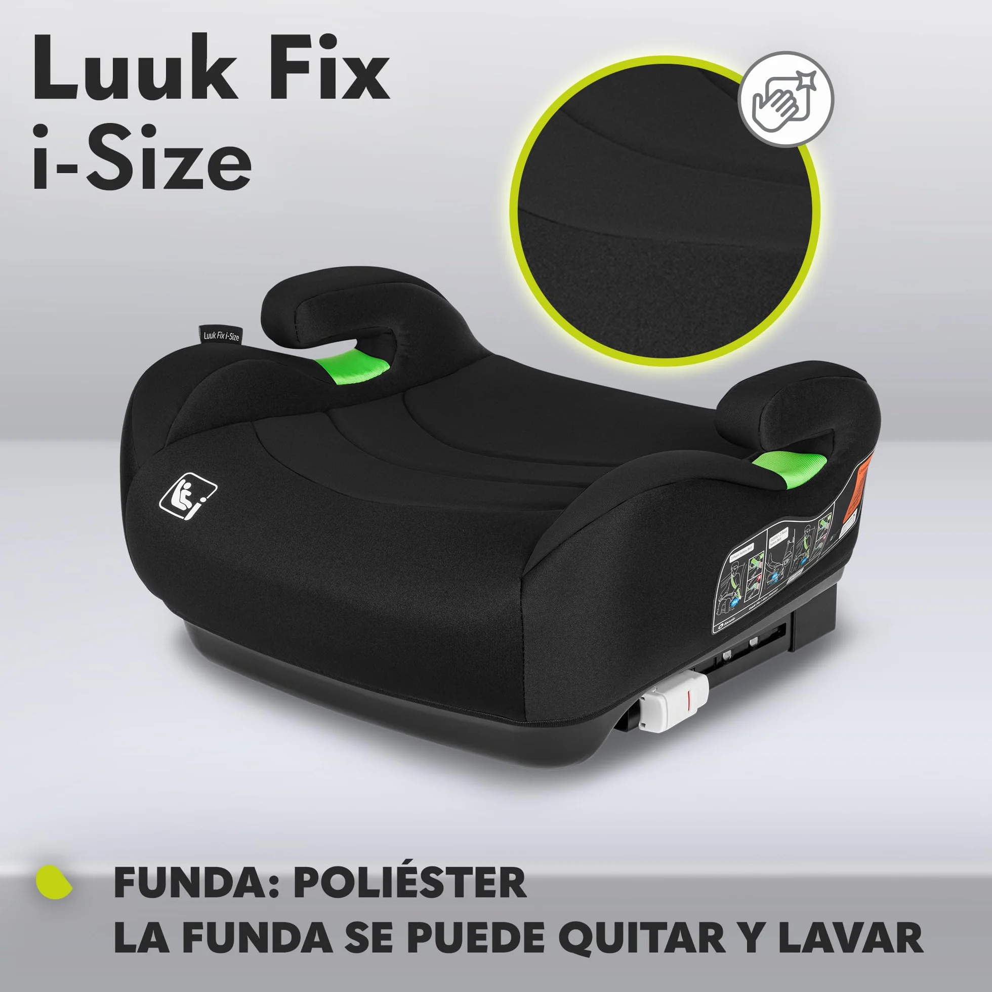 LIONELO LUUK FIX i-Size Asiento elevador con ISOFIX para niños 22-36 kg 125-150 cm grupos 2 y 3