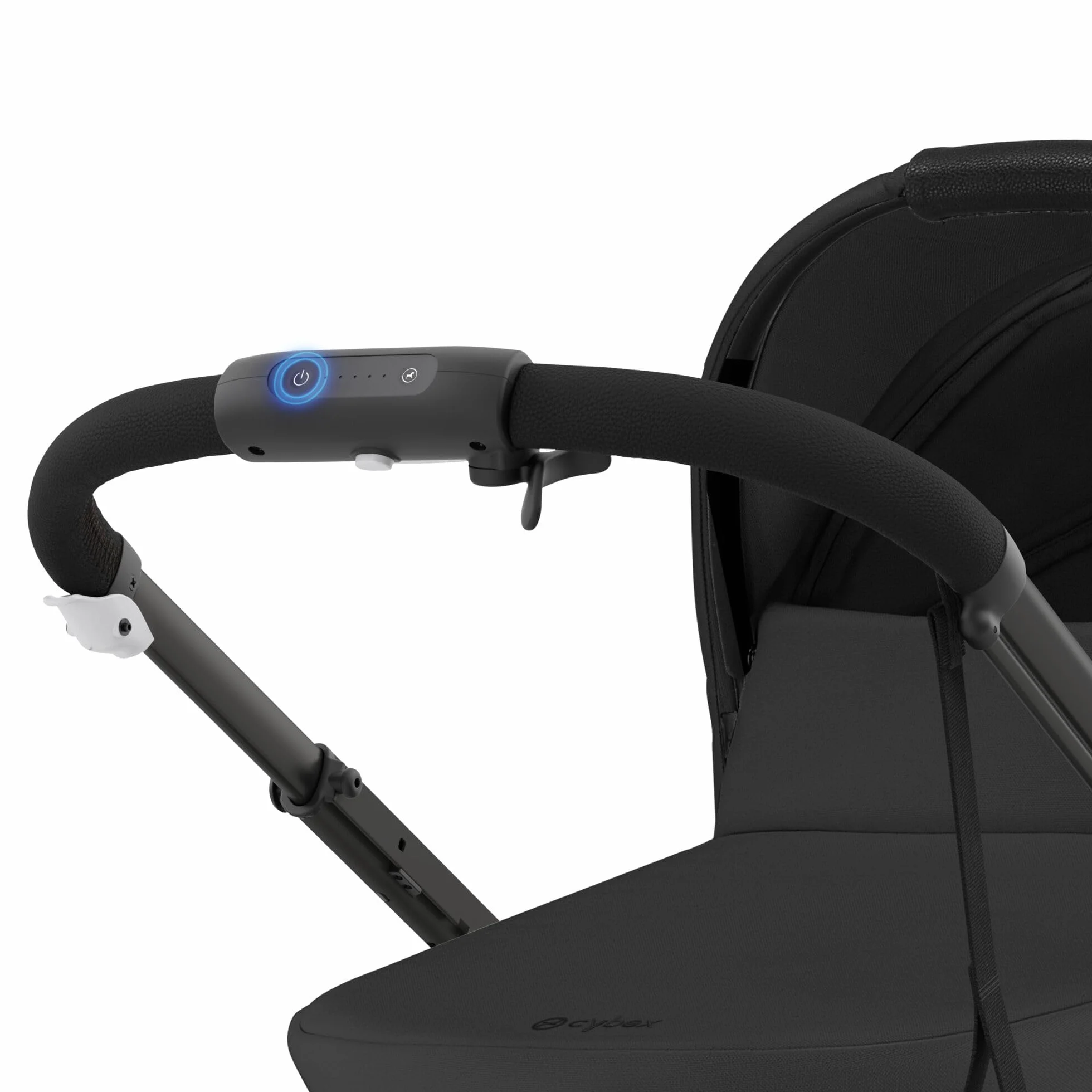 CYBEX Cochecito dorado e-GAZELLE S, máx. 22 kg (modo individual) / 2x 22 kg (modo dúo), sistema todo en 1 con accionamiento eléctrico y 20+ configuraciones, Moon Black