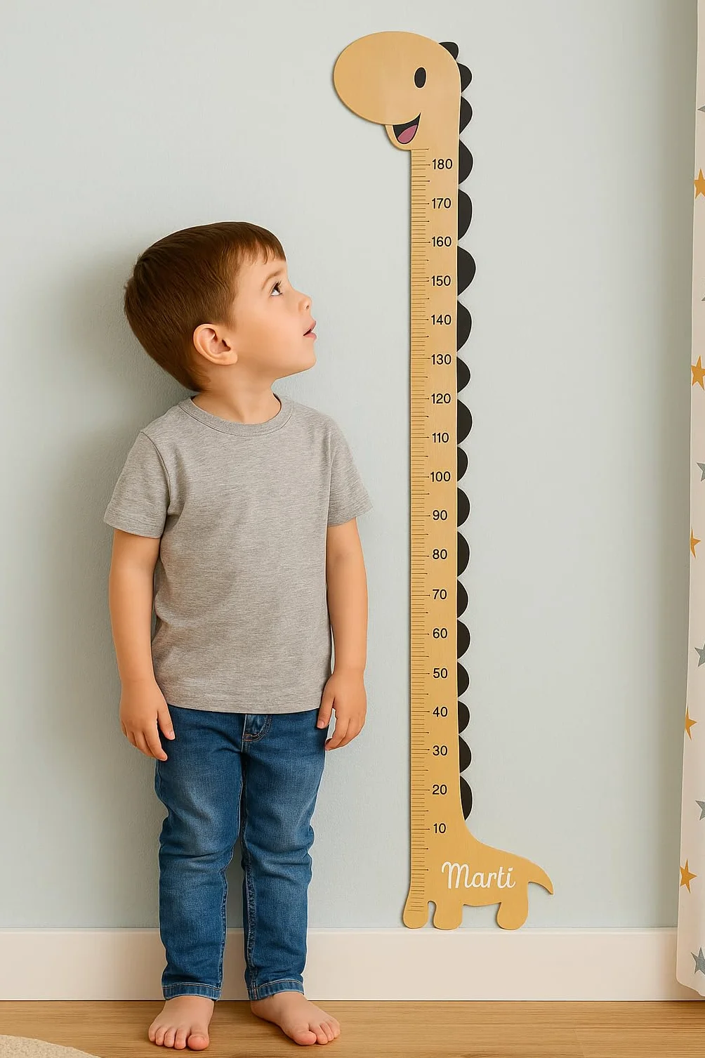 Little Dream Tabla de Crecimiento Infantil Madera JIRAFA Medidor Personalizado Regla Gráfica Altura Colgar Pared Niños