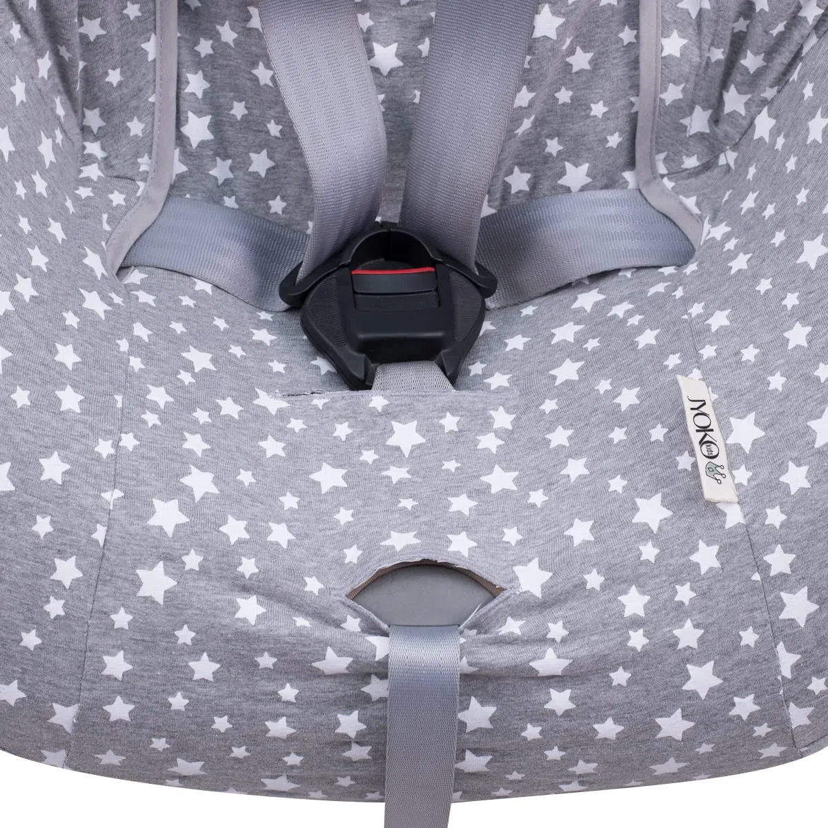 JYOKO KIDS Funda para Silla de Coche de Algodón Extra Suave Sin Cabezal (White Star)
