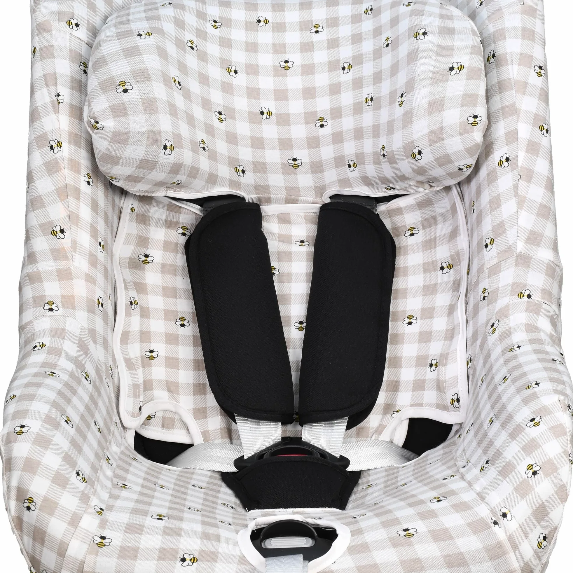 JYOKO Kids Funda de algodón para Silla de Coche Compatible con Maxi Cosi Mica Eco I-Size (Picnic Vichy)