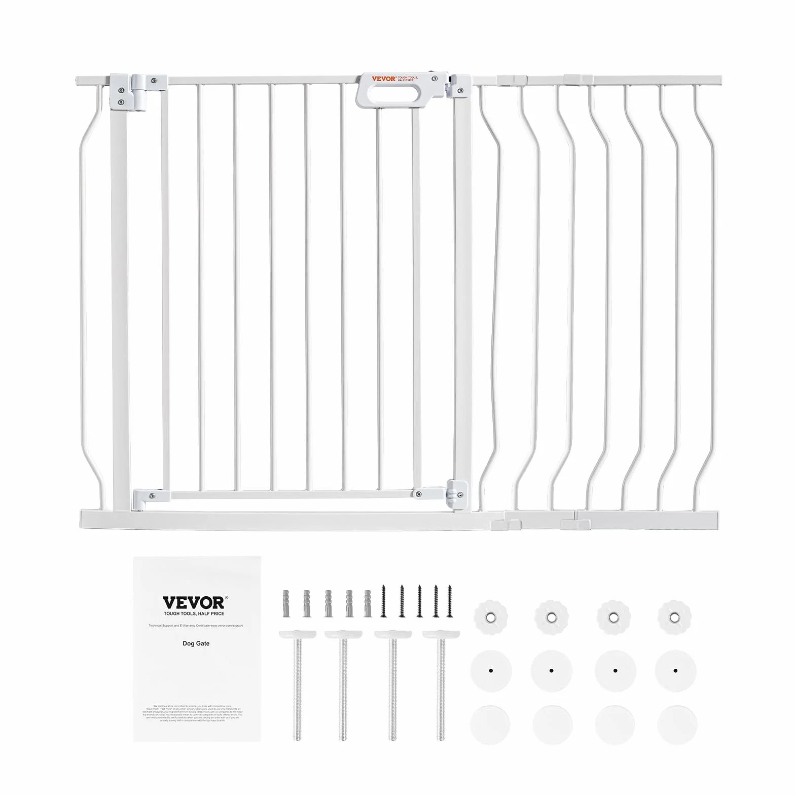 Barrera de Seguridad Extensible Ancho de 74,9-117,8 cm Altura de 76,2 cm Cierre Automático Puerta de Escalera sin Taladrar Ancho de Apertura de 533 mm a 180° Valla para Niños para Interior