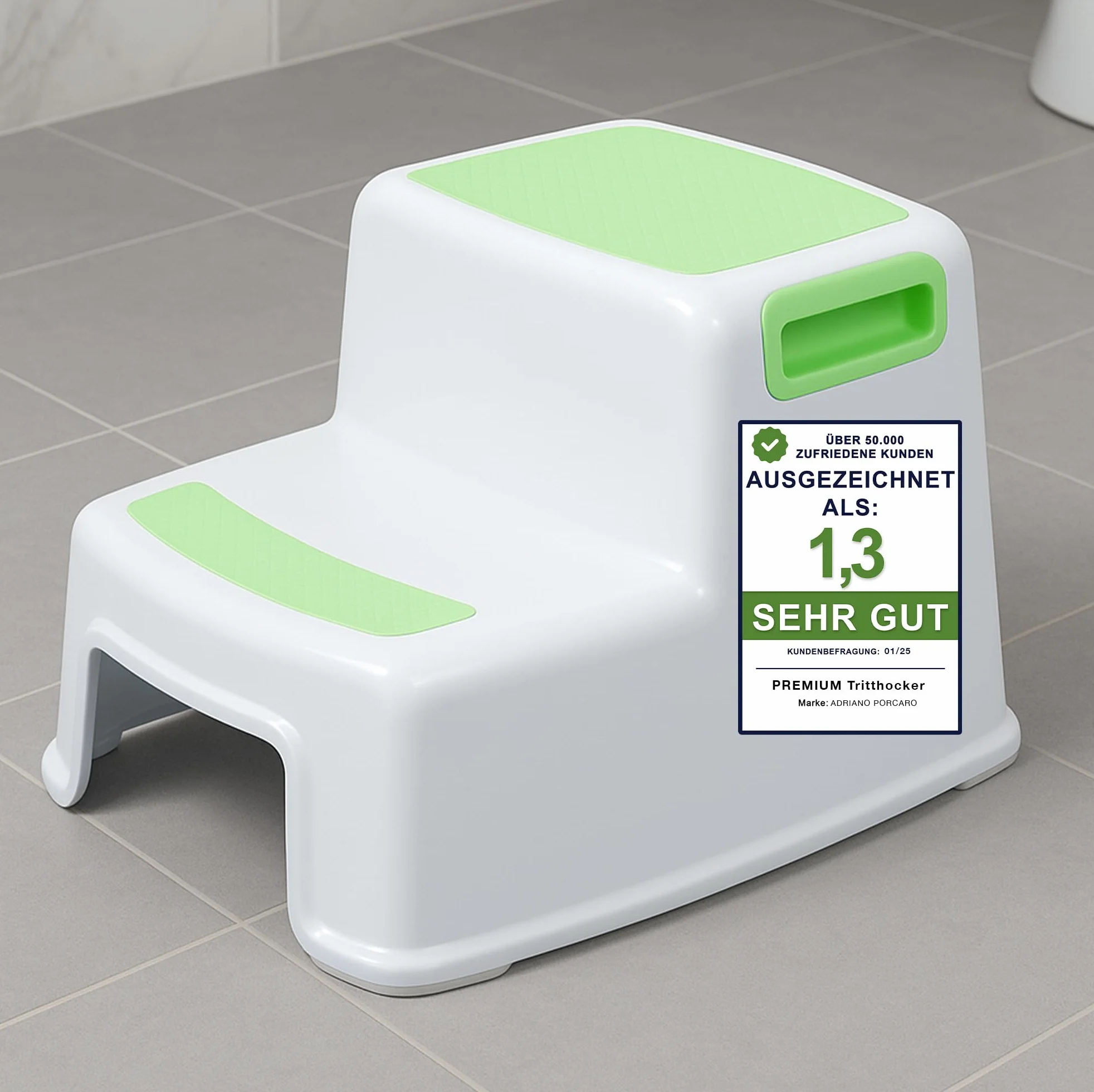Ap® Taburete de plástico Escalón Verde 26 cm Antideslizante 80 kg Adultos Niños