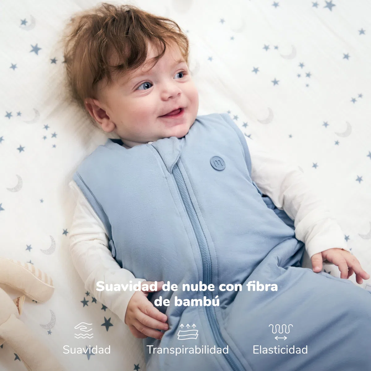 momcozy Saco de Dormir bebé 1.5 TOG de bambú, diseño Saludable para la Cadera (IHDI), Cremallera Doble para Cambio fácil, Ajuste SnapFit, Suave y Transpirable, 0–24 Meses