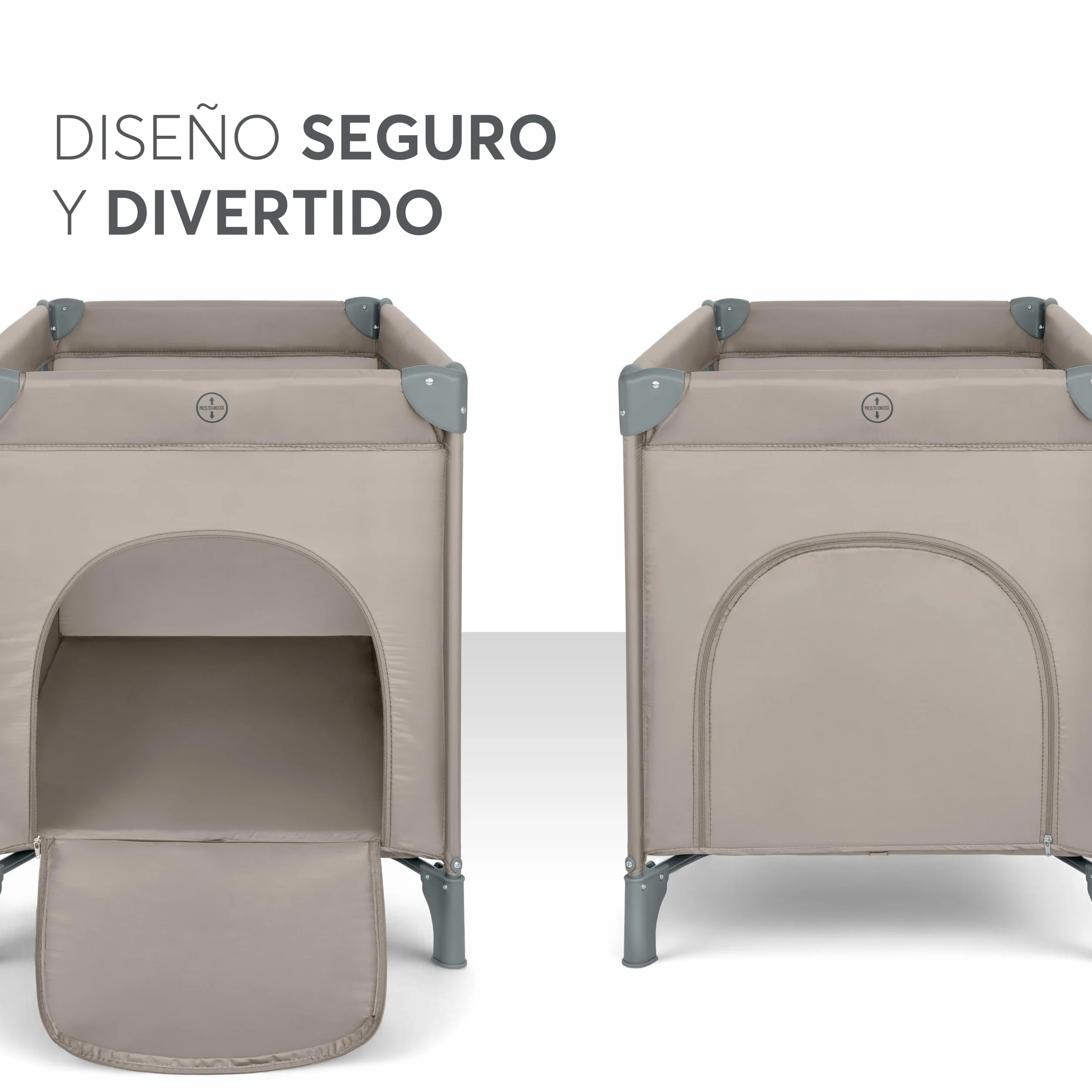 KikkaBoo Cuna de Viaje SO Gifted 2026 120x60 cm hasta 15 kg, Parque Plegable con Bolsa de Transporte, Beige
