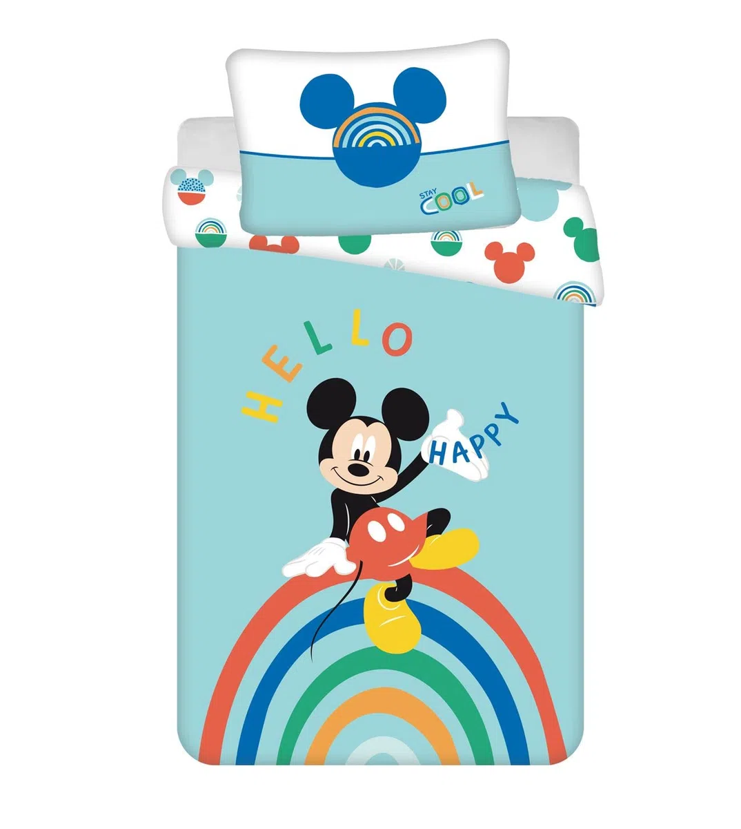 Mickey Mouse JFabrics Disney Juego de Ropa de Cama con Funda nórdica y Funda de Almohada para bebé | 100% Algodón | Azul 100 x 135 cm + Funda de Almohada 60 x 40 cm