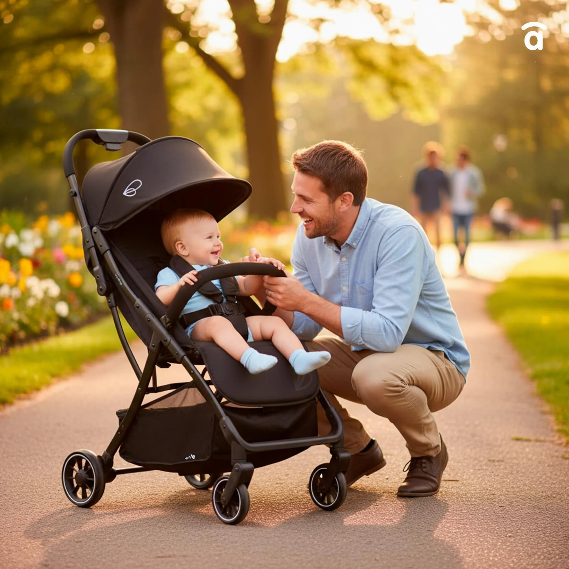 Asalvo HITO Silla de Paseo, Carrito bebé, Carro para bebés, Confortable, Ultraligera, Segura, Capota con Ventana y Freno Trasero, Manejable, Plegado compacto, Carga Máxima 24 kg, Negro